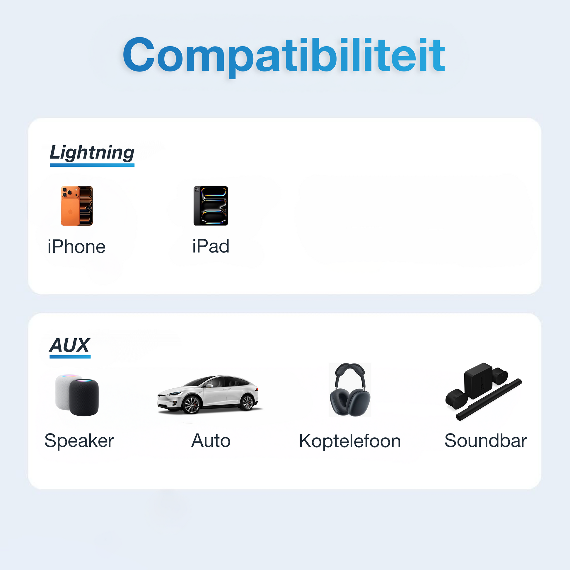 Lightning naar Aux Kabel - 1 Meter - Zwart-3