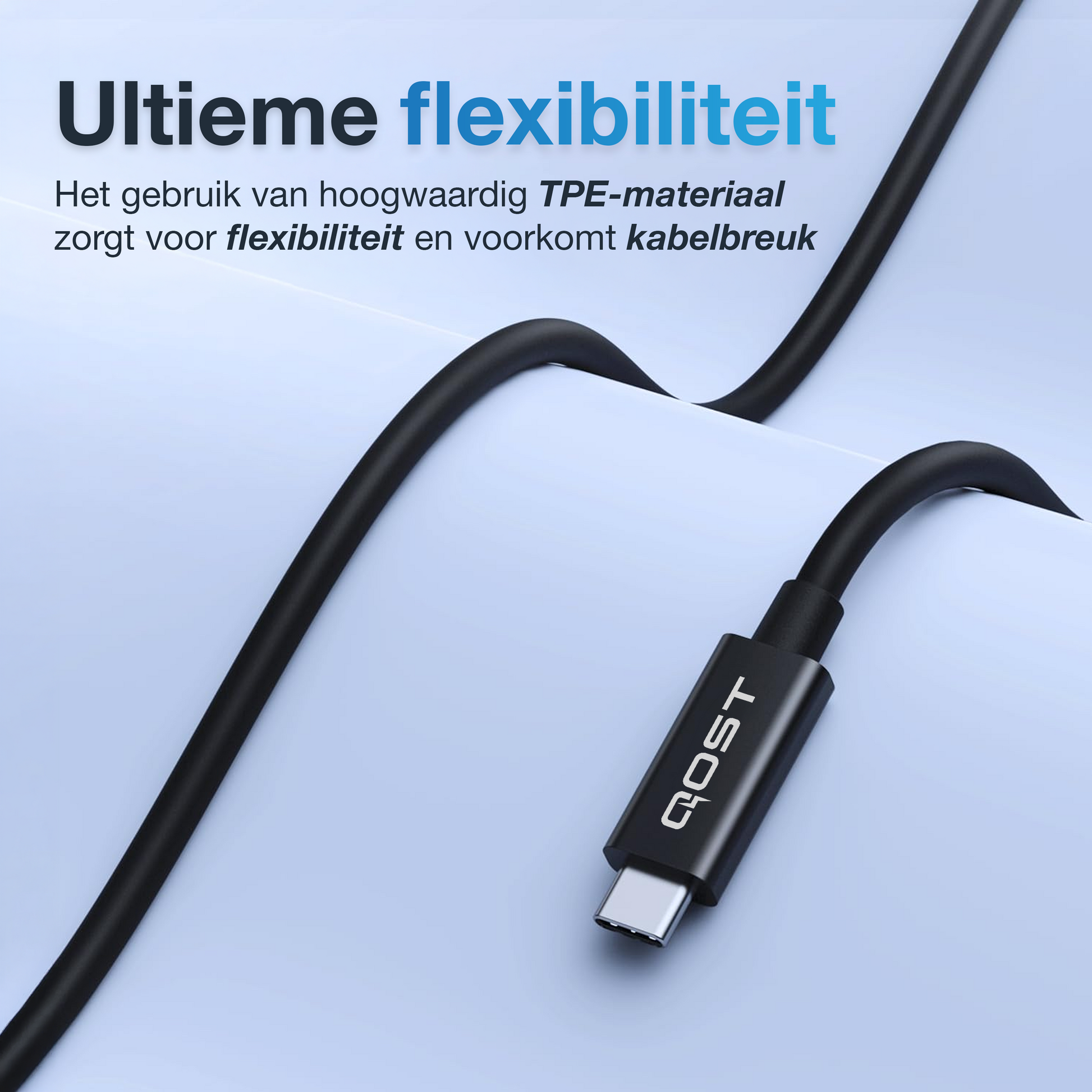 Qost - Thunderbolt 4 Kabel - 2 Meter - Zwart-4