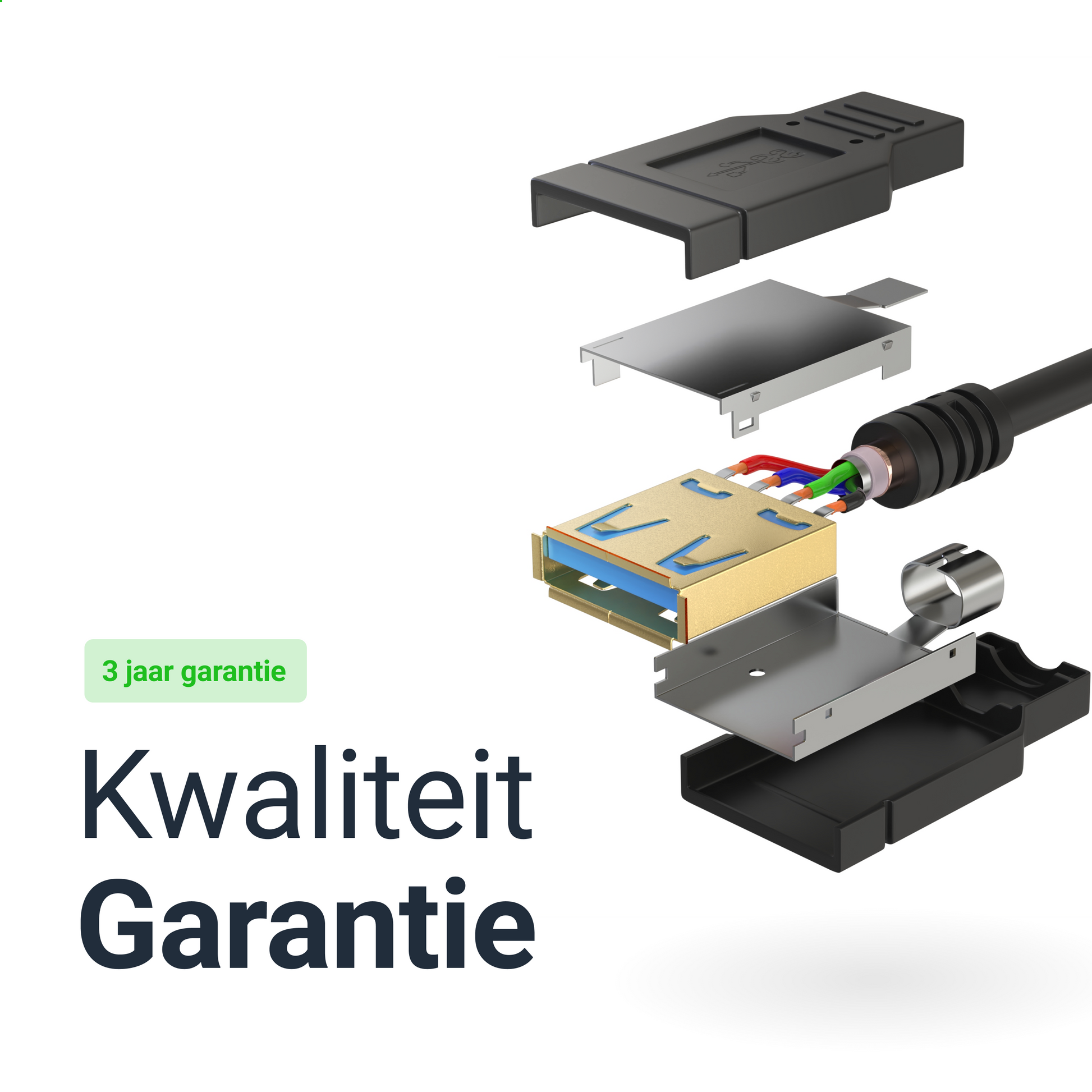 USB-A Verlengkabel - 1 Meter - Zwart-5
