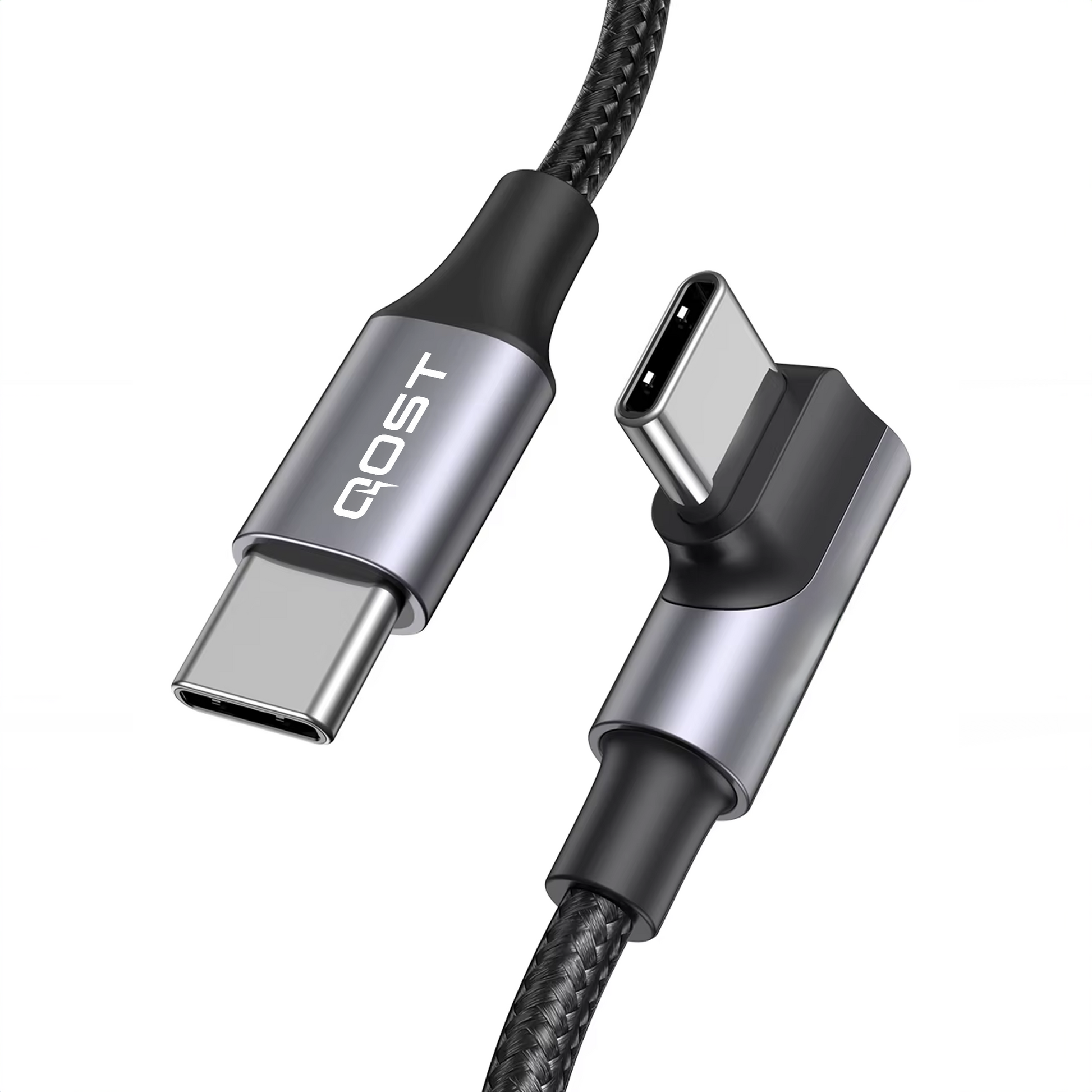 USB-C naar USB-C Kabel - 90 Graden - 2 Meter - Spacegrey-1