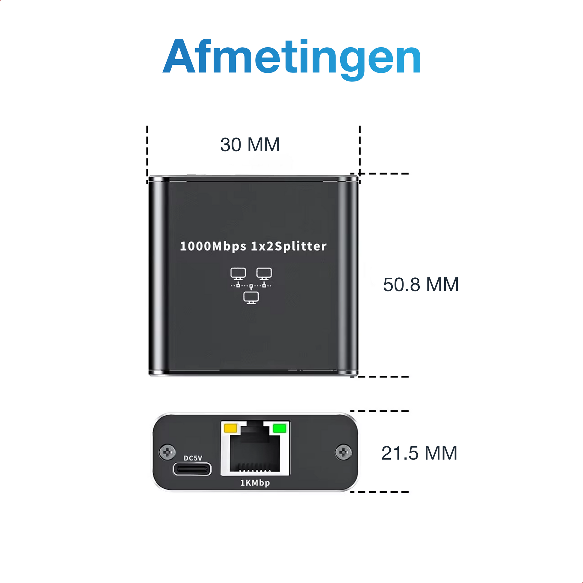 Ethernet Splitter - 1 In / 2 Uit - Zwart-4