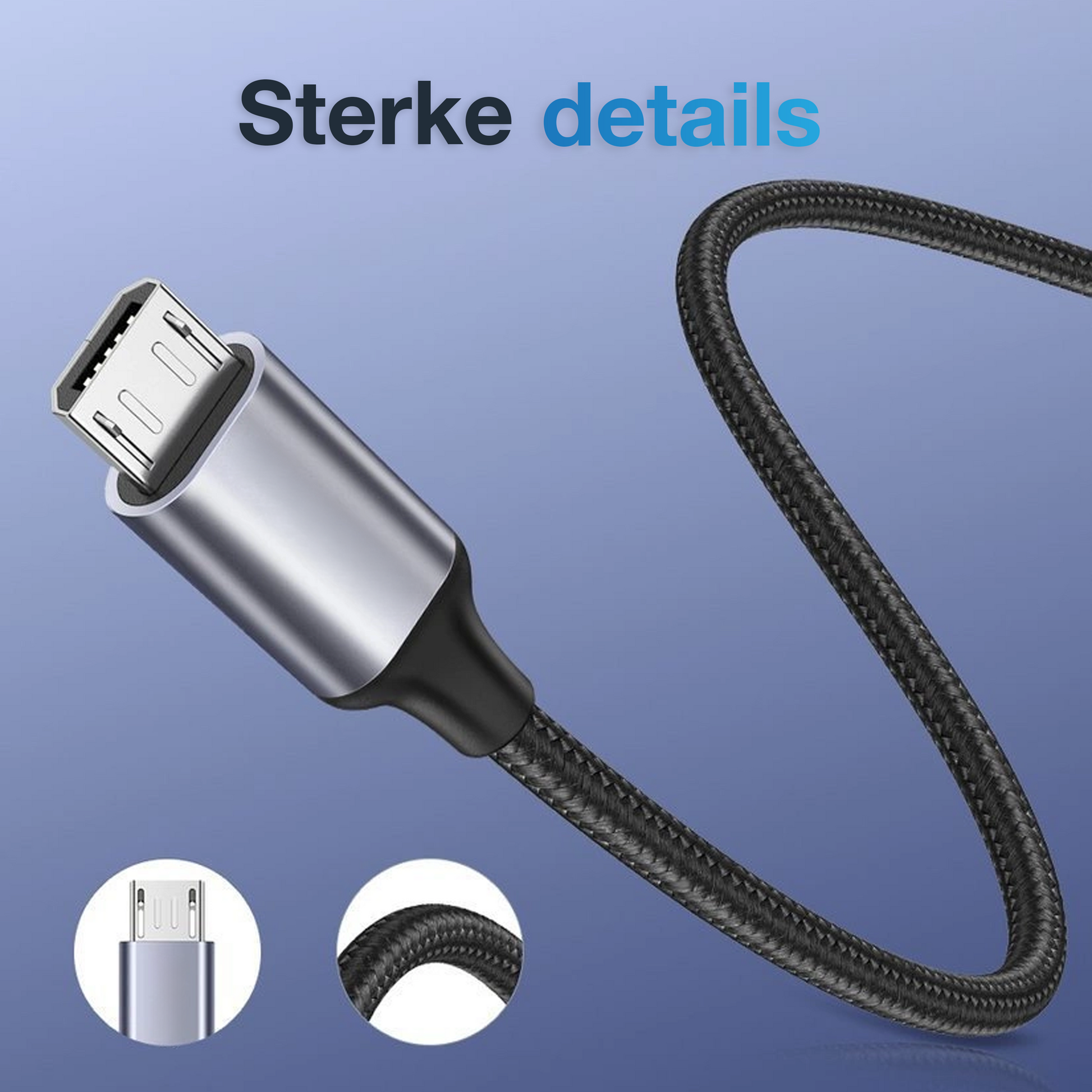 USB-A naar Micro USB Kabel - 1 Meter - Spacegrey-2