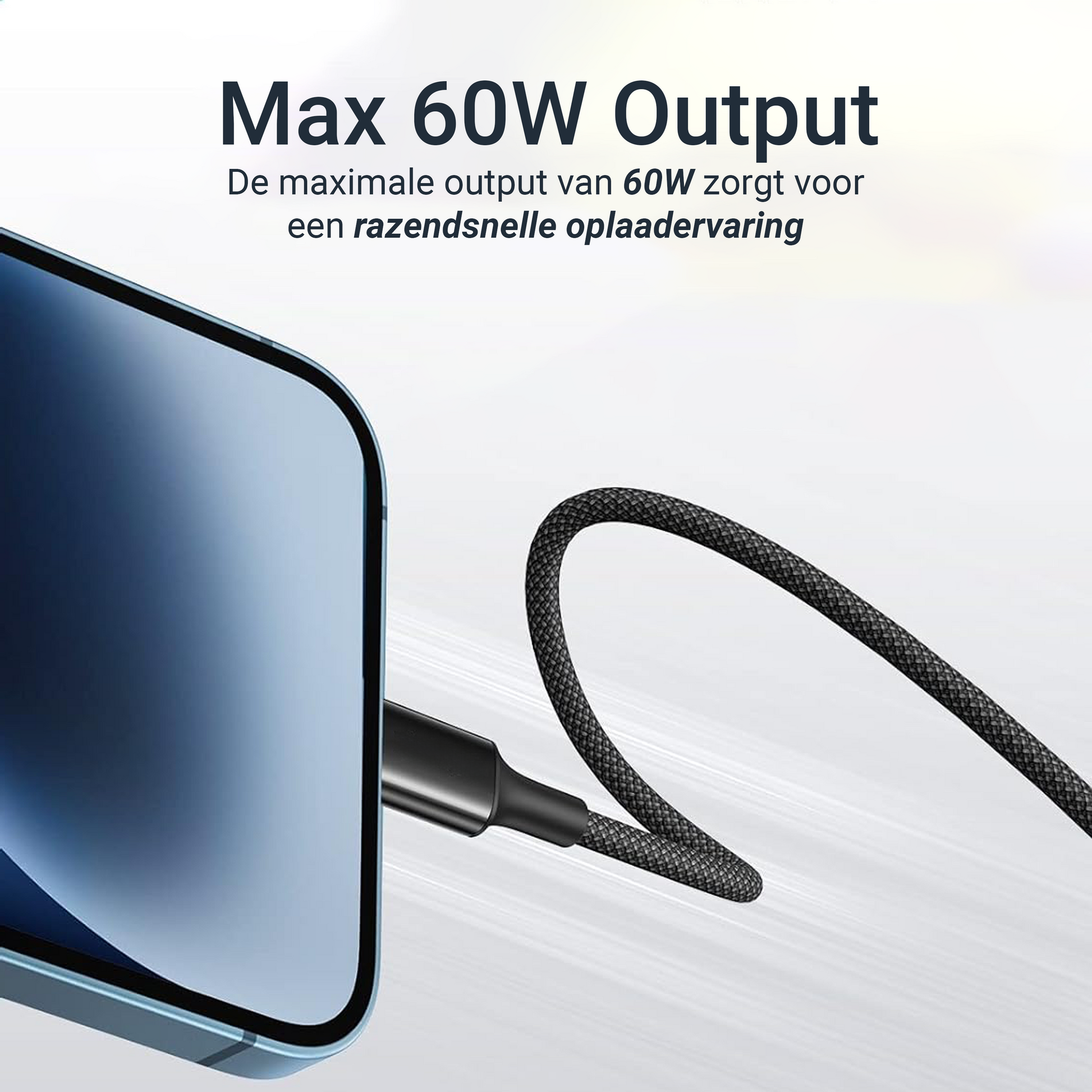 USB-C naar Lightning Kabel - 0.3 Meter - Zwart-4