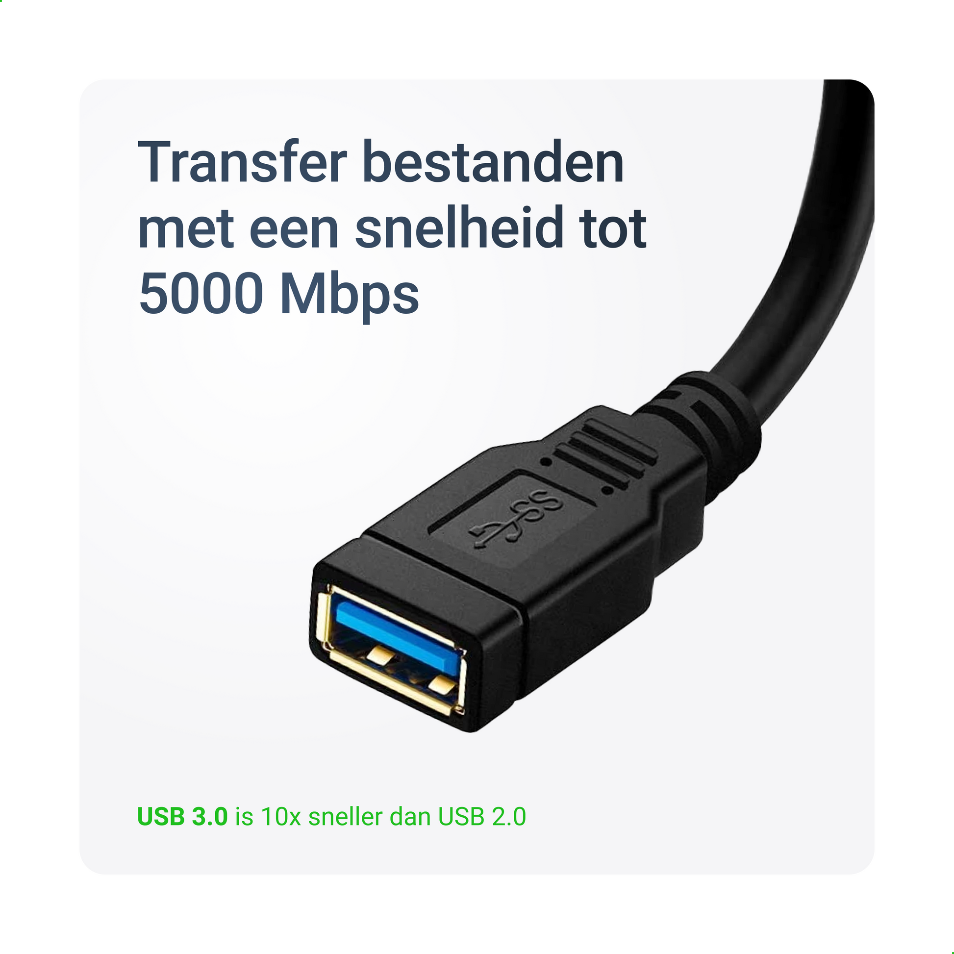 USB-A Verlengkabel - 3 Meter - Zwart-5