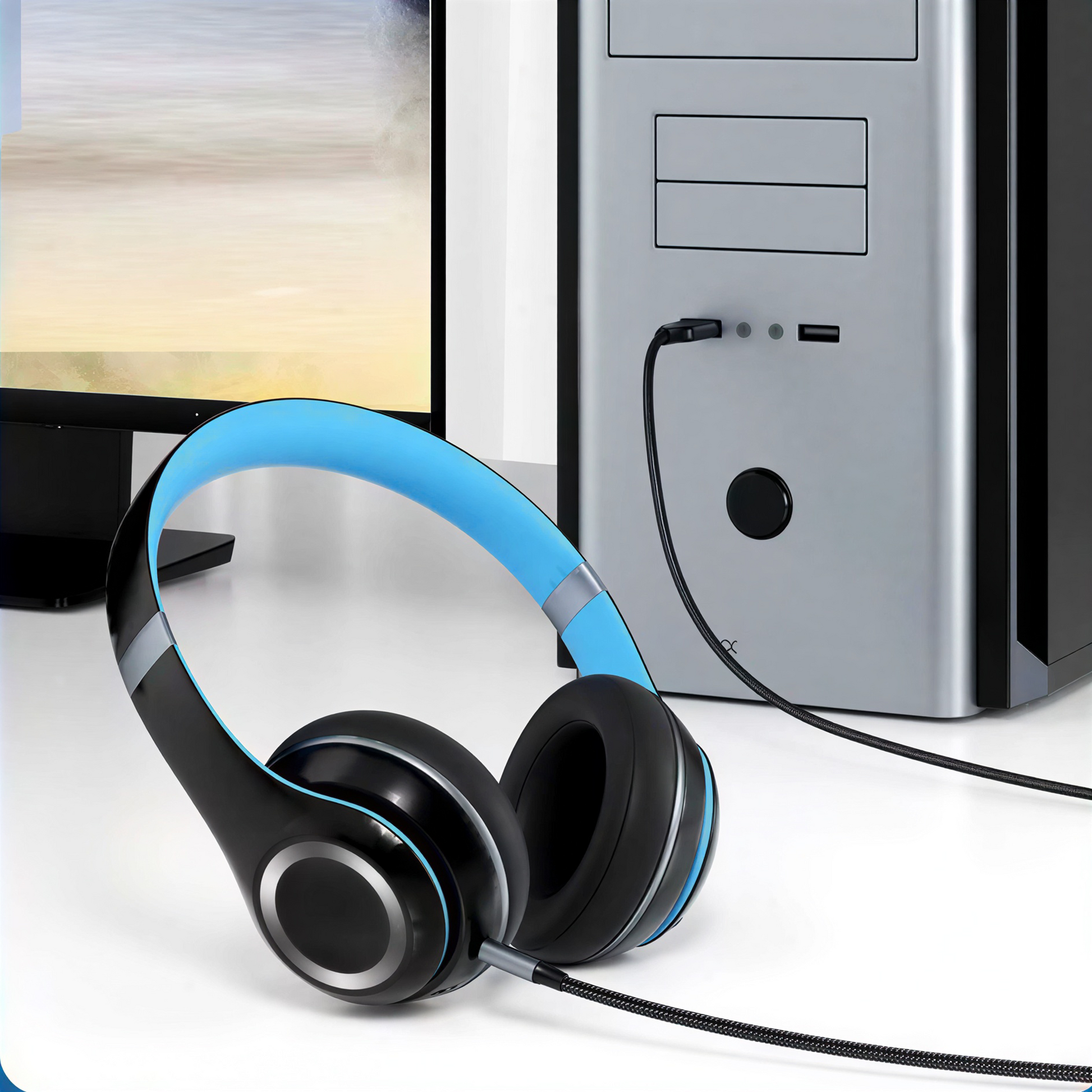 Qost - USB-A naar Aux Kabel - 1 Meter - Spacegrey-7