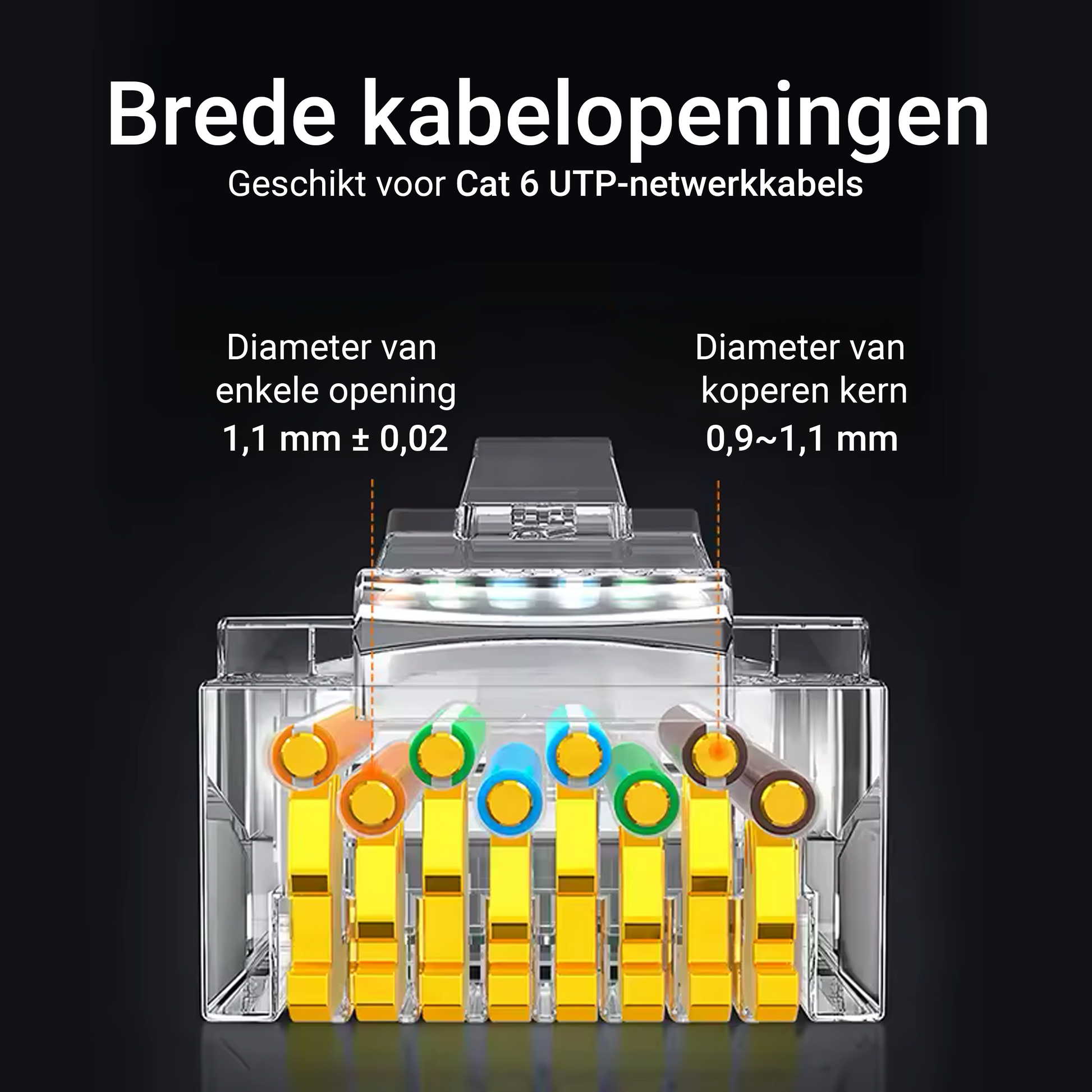 Cat6 RJ45 Connectors - 50 stuks - Transparant-5