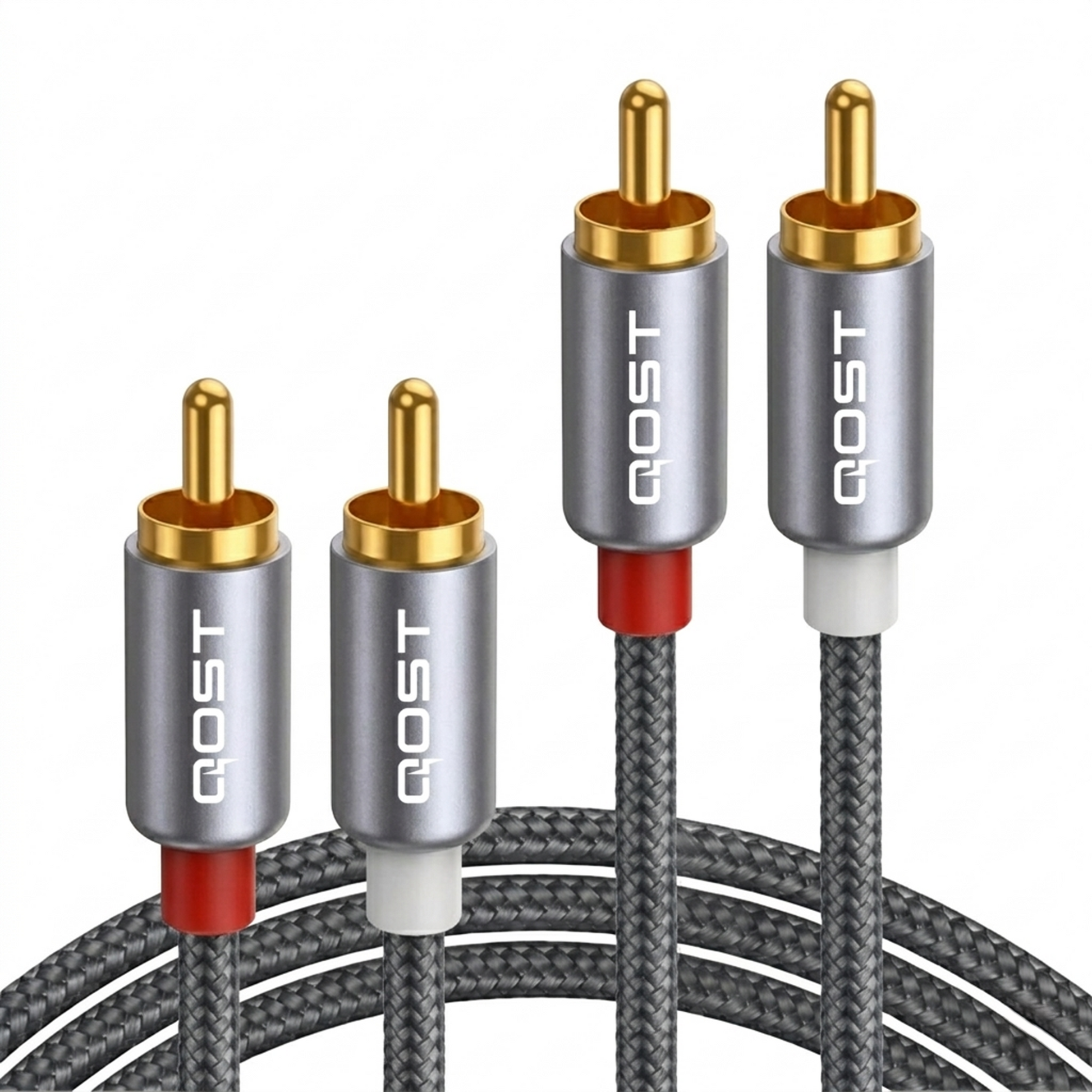 2RCA naar 2RCA Kabel - 3 Meter - Spacegrey-1