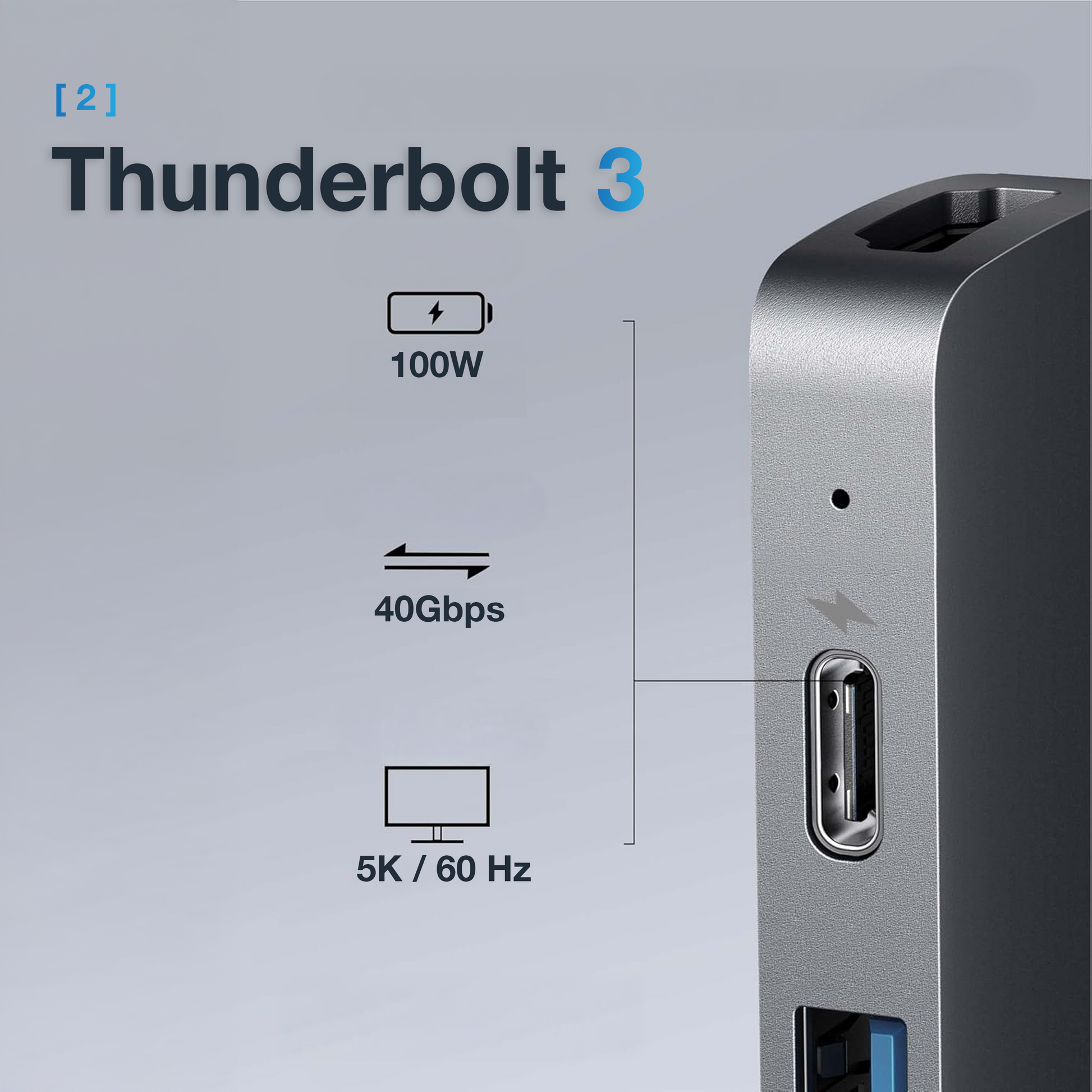 7 in 2 USB-C Hub - USB-C - Spacegrey-3
