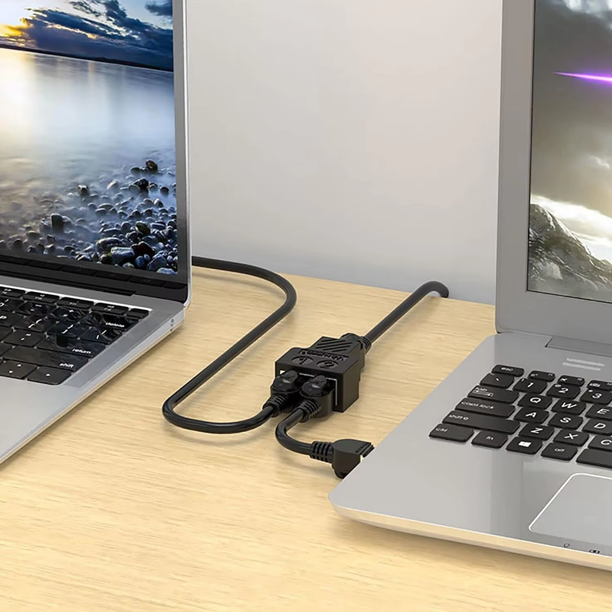 RJ45 Splitter - 1 In / 2 Uit - Zwart-2