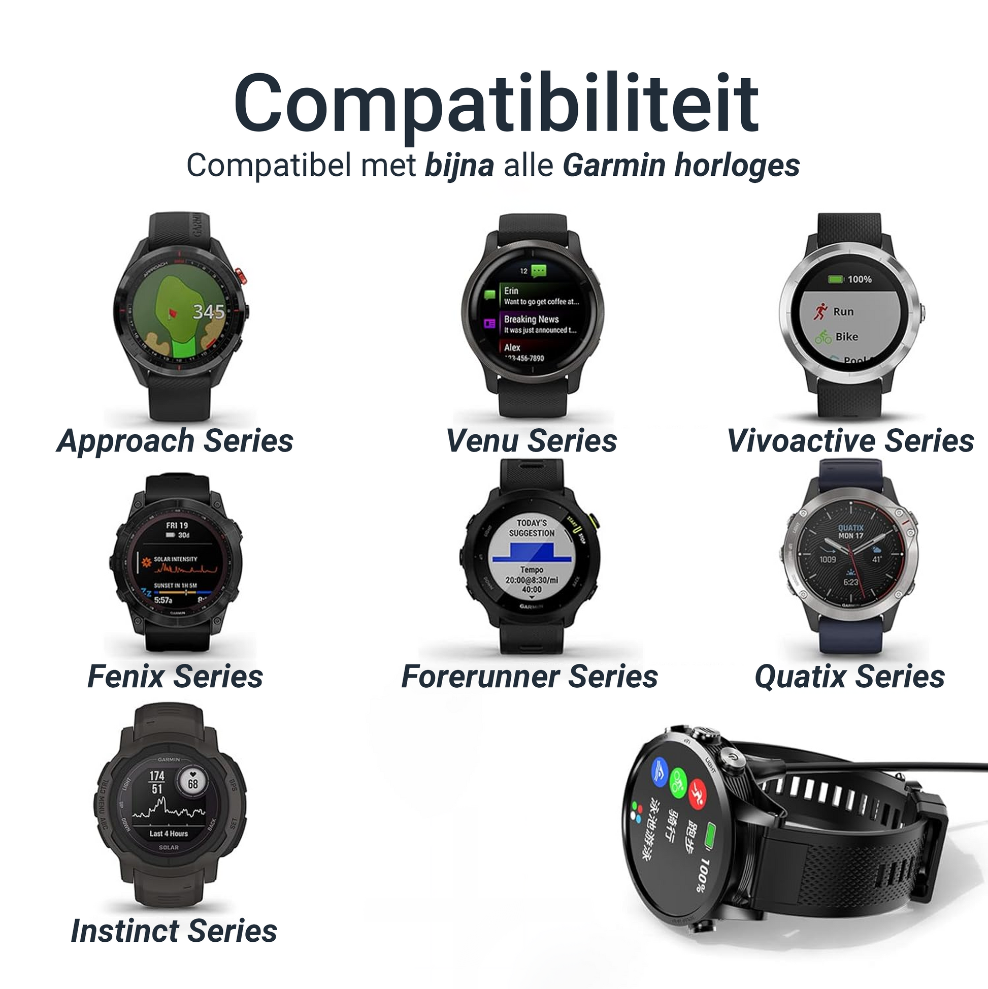 USB-A naar Garmin Kabel - 1 Meter - Nylon-2