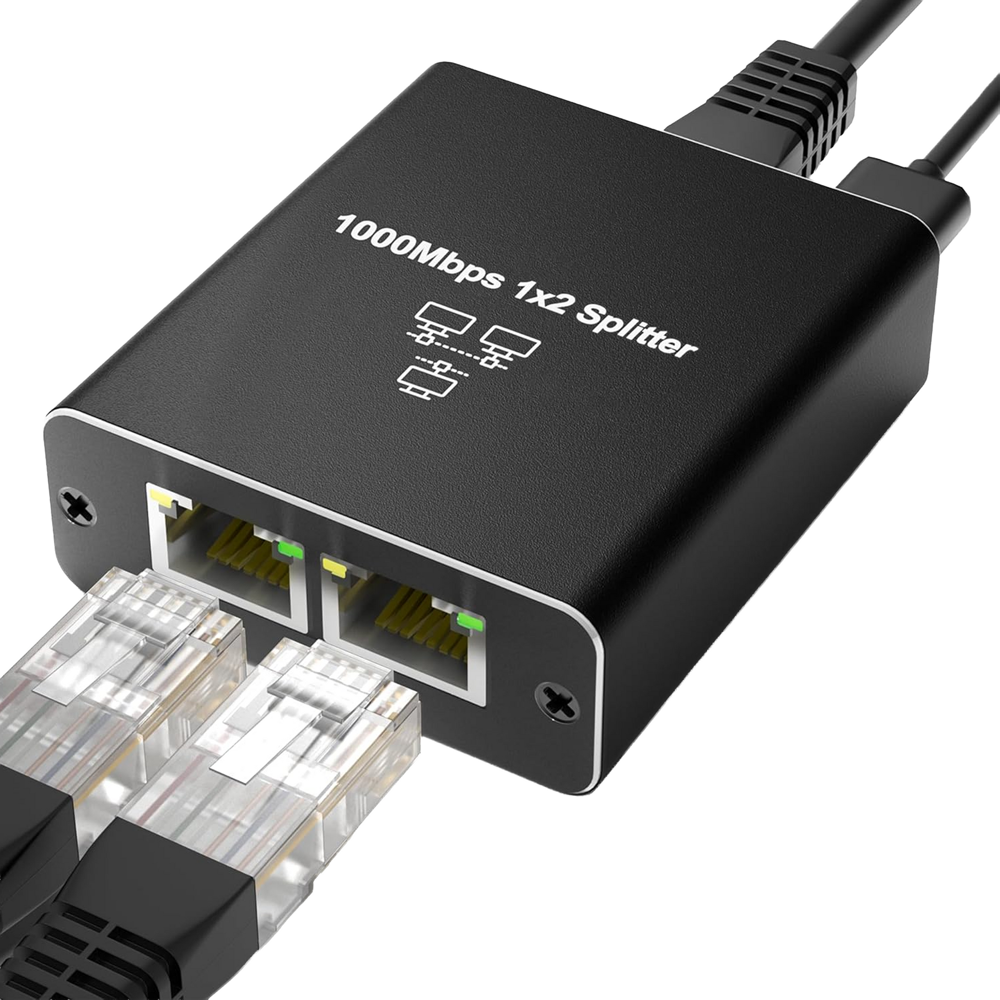 Ethernet Splitter - 1 In / 2 Uit - Zwart-1