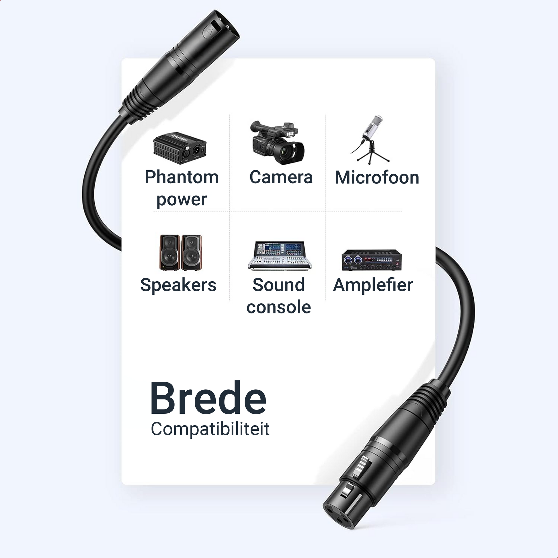 XLR Kabel - 1 Meter - Zwart-6