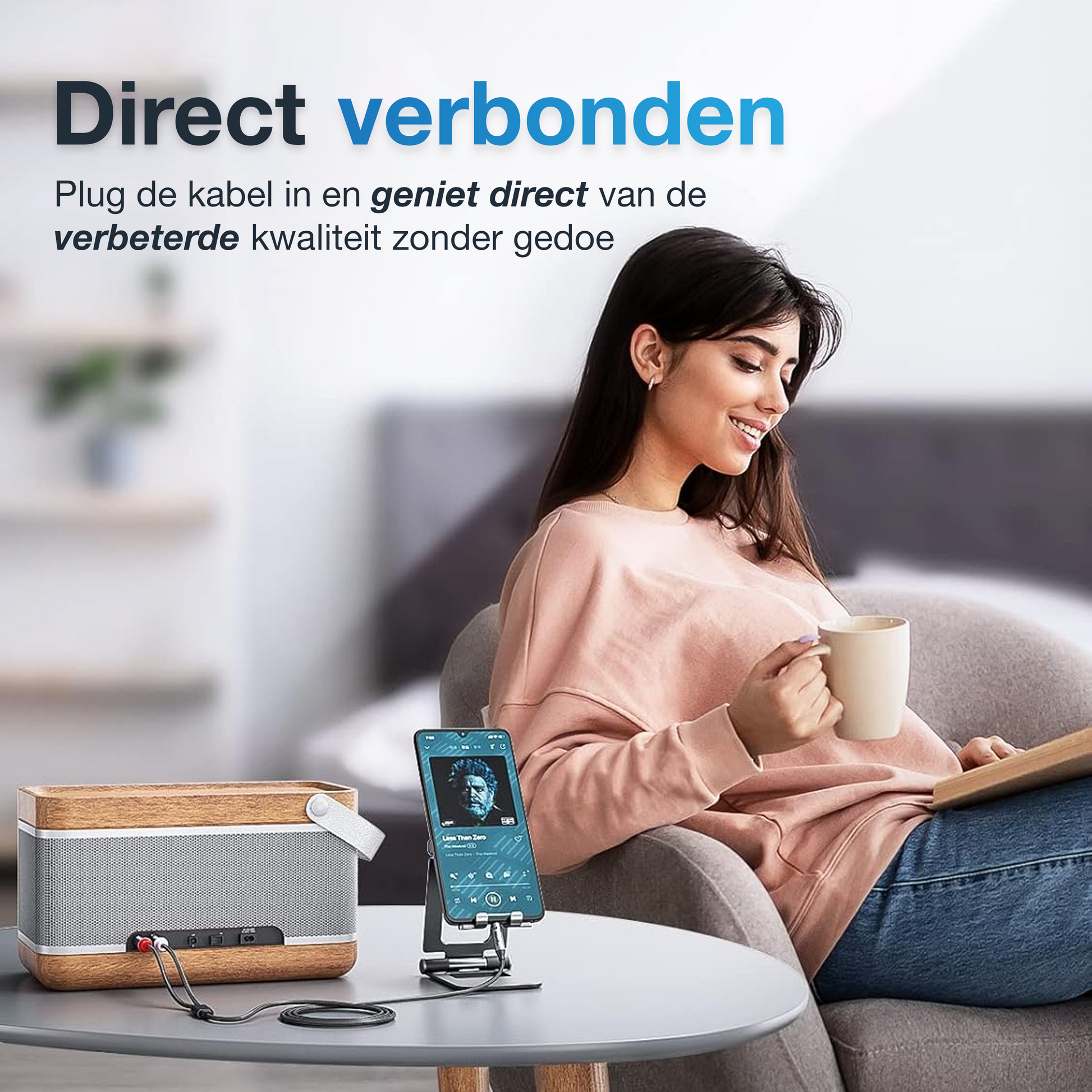 Aux naar RCA Kabel - 1.5 Meter - Spacegrey-4