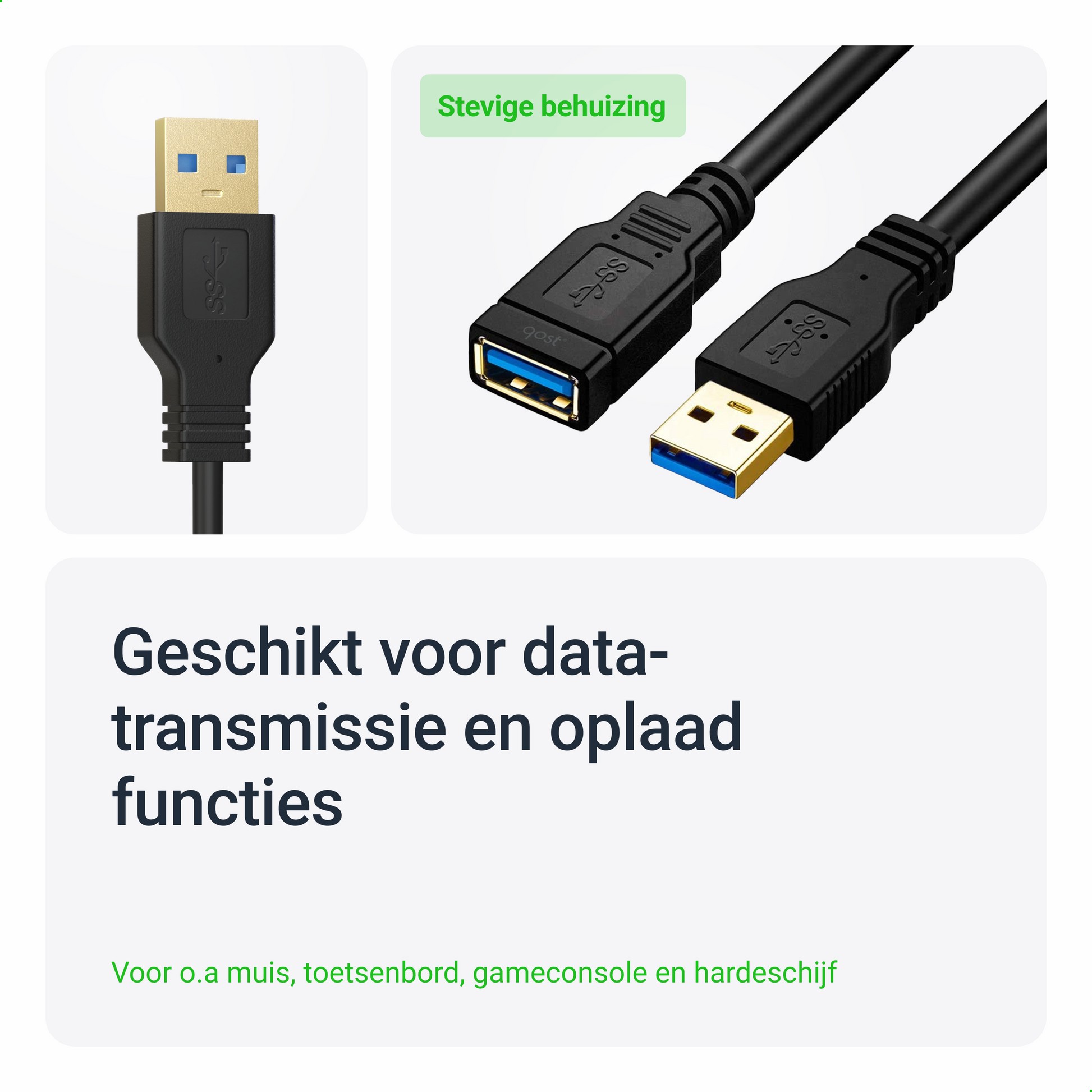 USB-A Verlengkabel - 5 Meter - Zwart-7