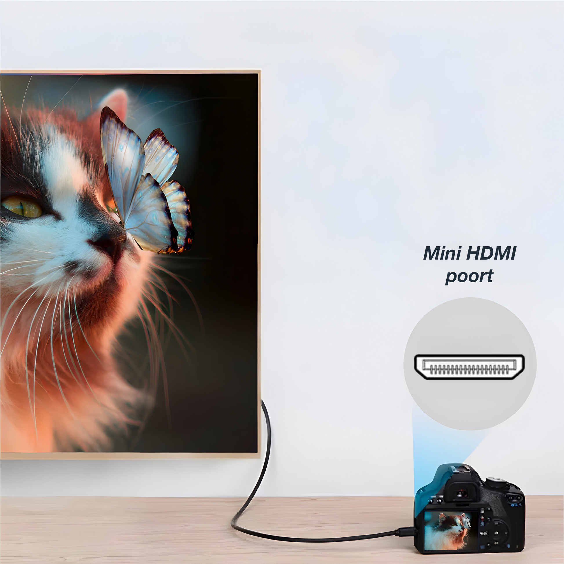 Mini HDMI naar HDMI Kabel - 1 Meter - Zwart-5