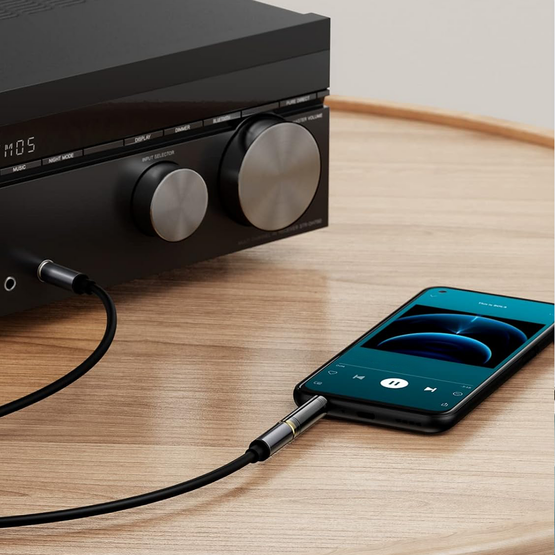 3.5 MM Jack naar 6.35 MM Stereo Adapter - Zwart-3