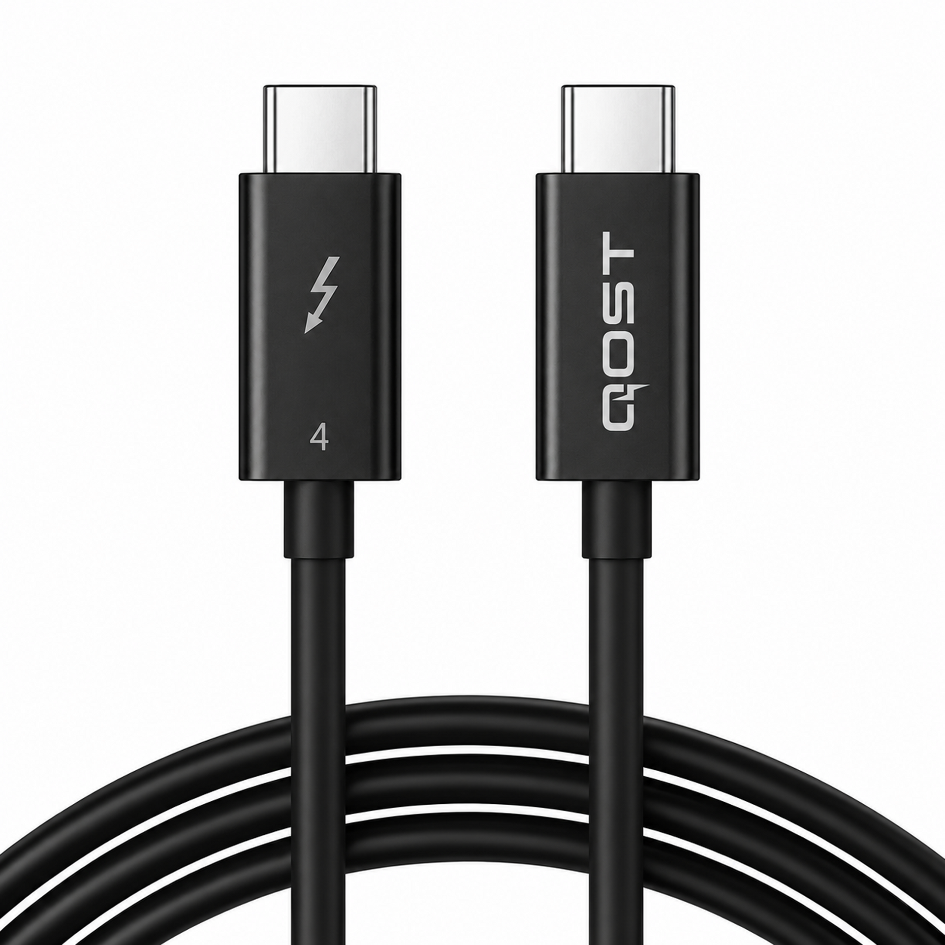 Qost - Thunderbolt 4 Kabel - 0.5 Meter - Zwart
