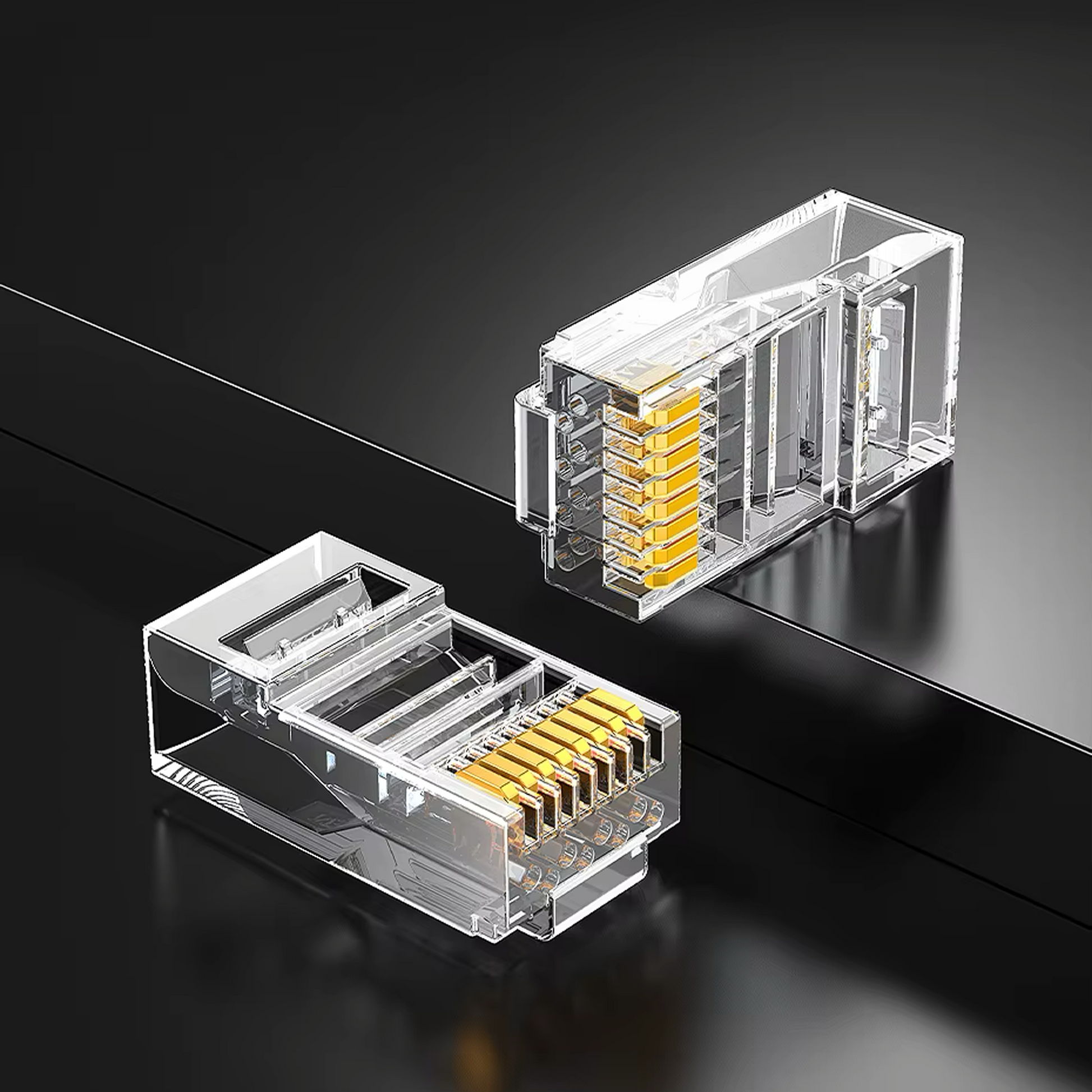 Cat6 RJ45 Connectors - 50 stuks - Transparant-3