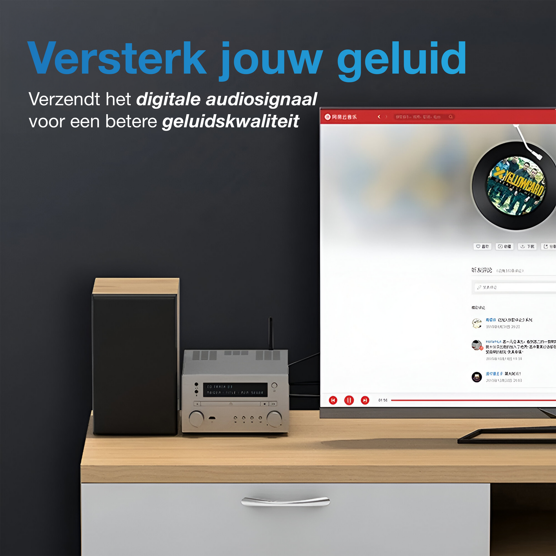 Toslink Optische Kabel - 5 Meter - Zwart - PVC-3