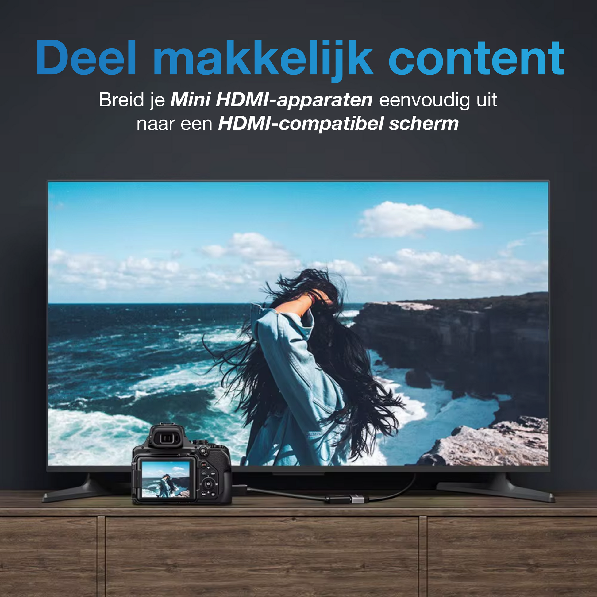 Mini HDMI naar HDMI Adapter - Zwart-5