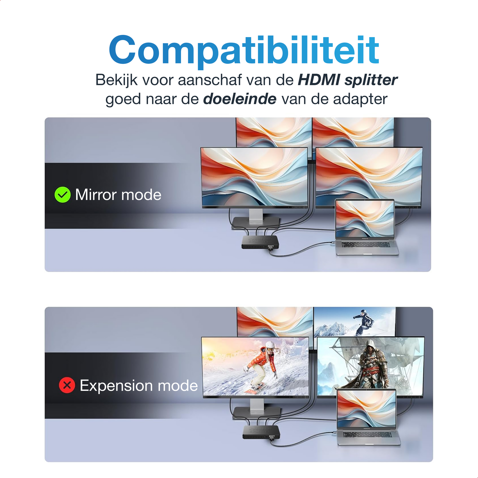 HDMI Splitter - 2 In / 1 Uit - Zwart-4