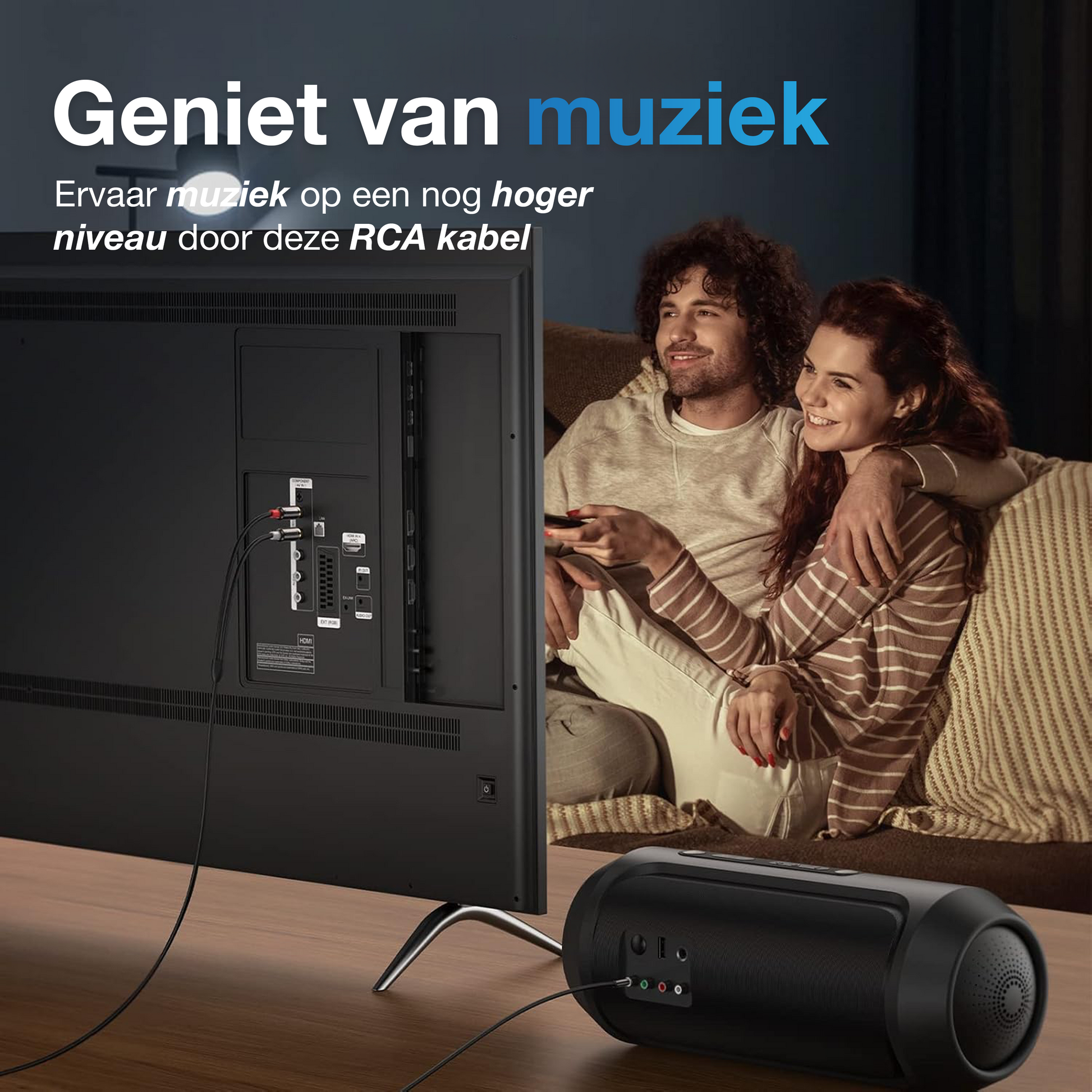 Aux naar RCA Kabel - 1.5 Meter - Spacegrey-3