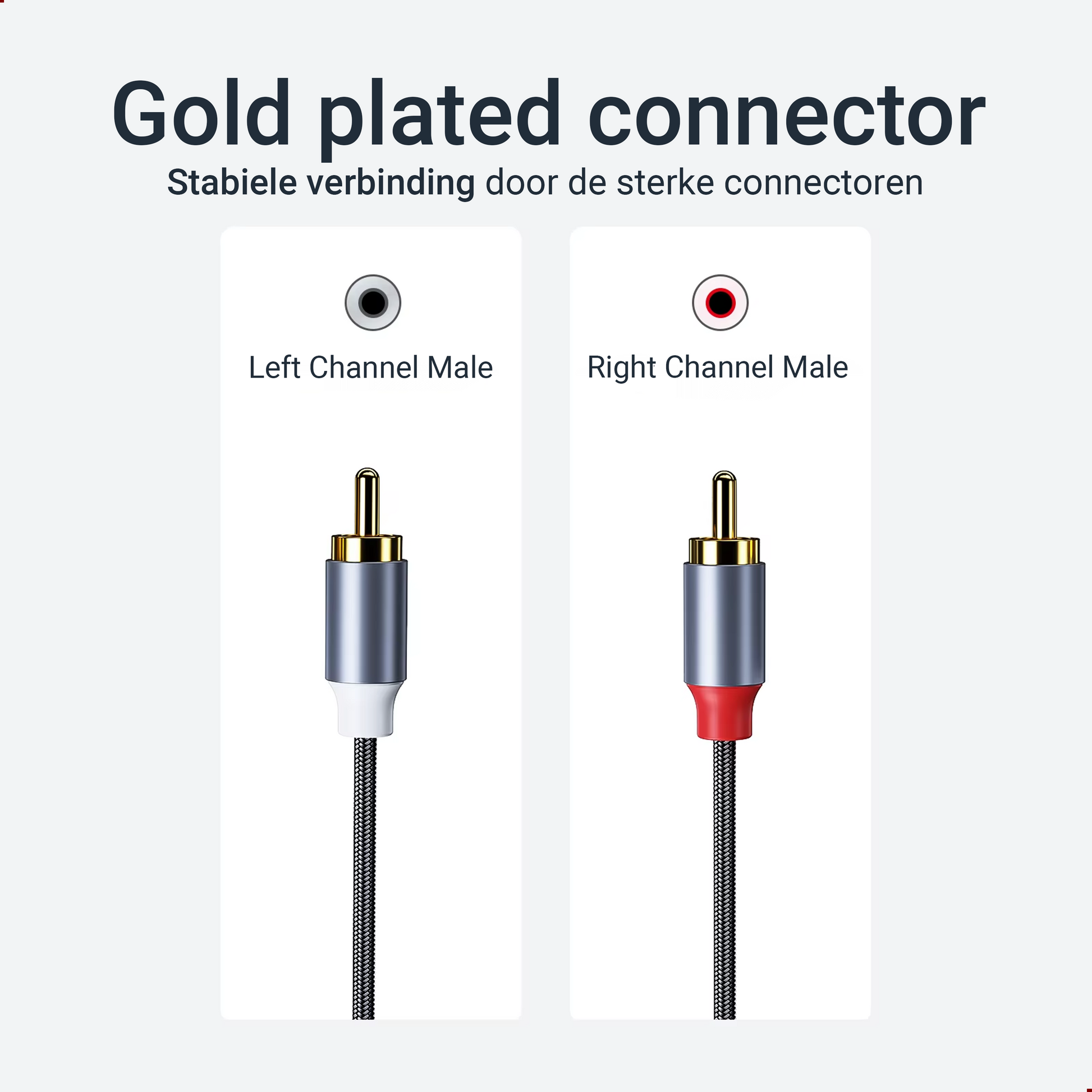 2RCA naar 2RCA Kabel - 5 Meter - Spacegrey-5