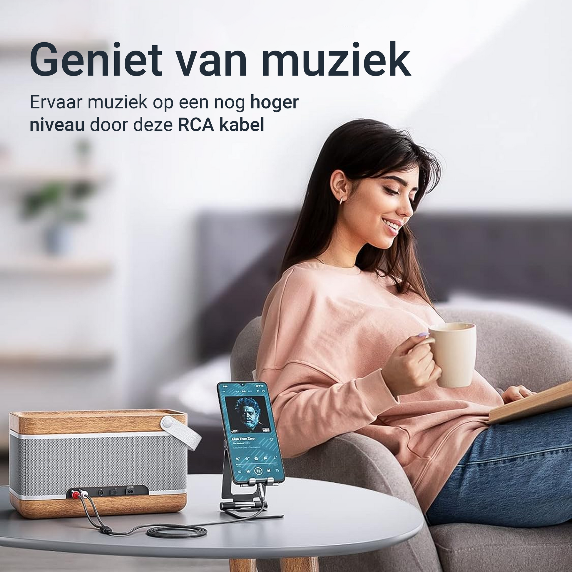 Aux naar RCA Kabel - 10 Meter - Spacegrey-3