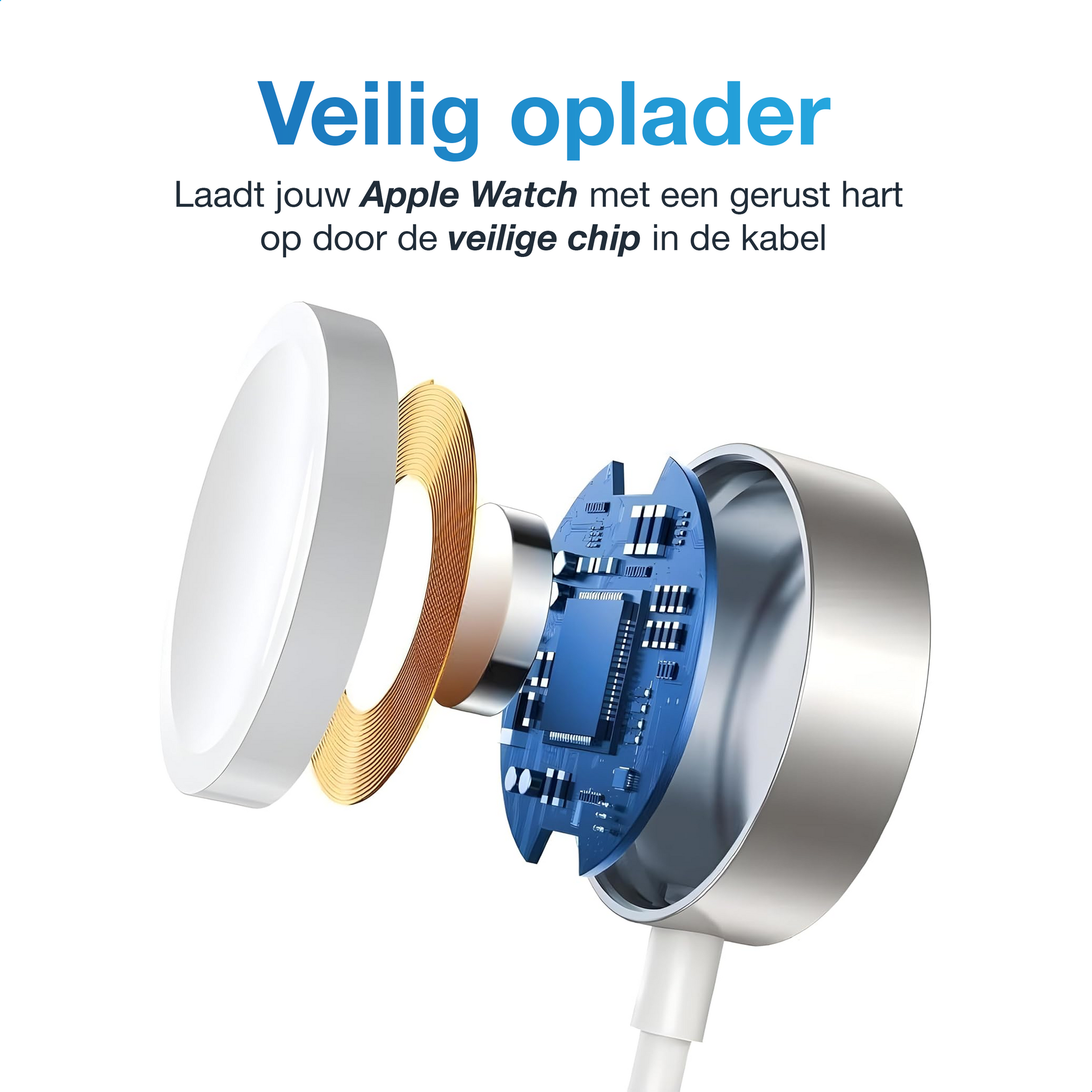 USB-C Apple Watch Oplaadkabel - Wit - 1 Meter-2