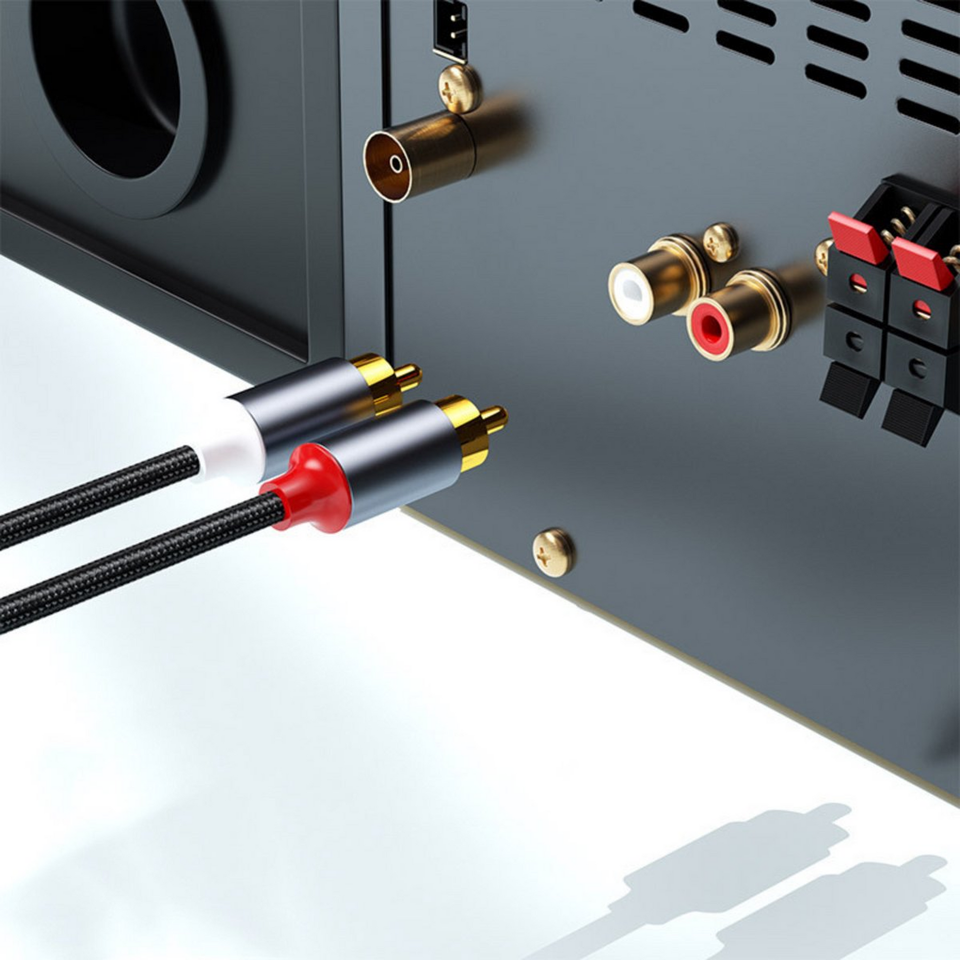 Qost - Lightning naar RCA Kabel - 2 Meter - Spacegrey-6