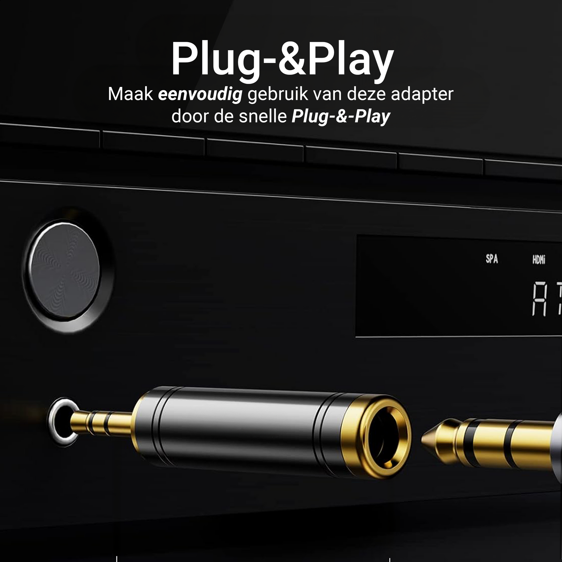 3.5 MM Jack naar 6.35 MM Stereo Adapter - Zwart-2