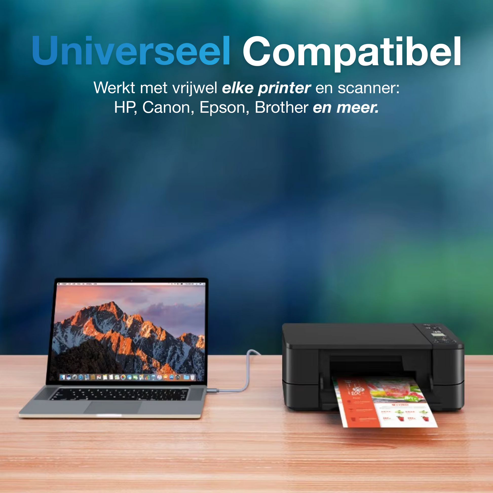 USB-C naar Printerkabel 2.0 - 3 Meter - Spacegrey-4