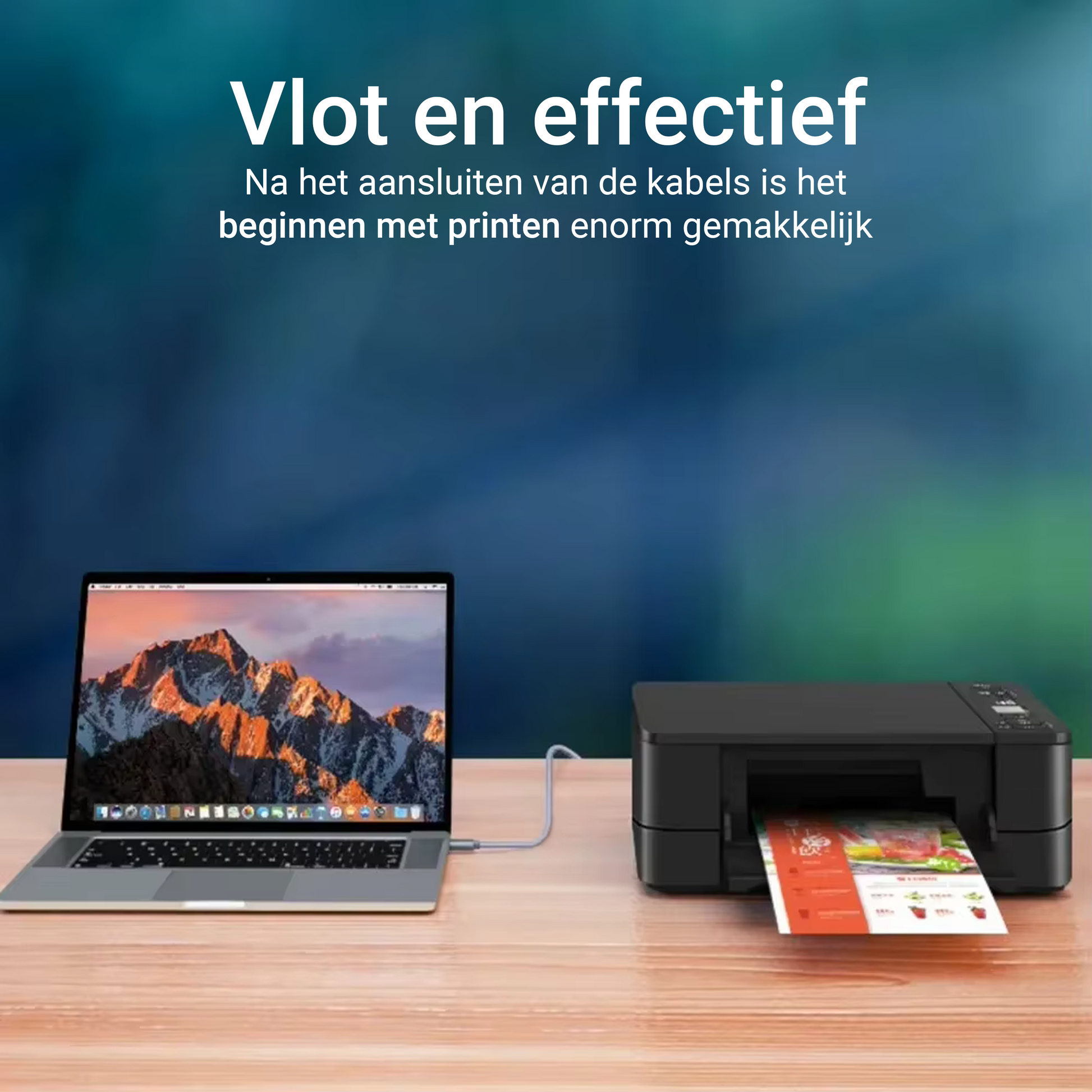 USB-C naar Printerkabel 2.0 - 1 Meter - Spacegrey-4