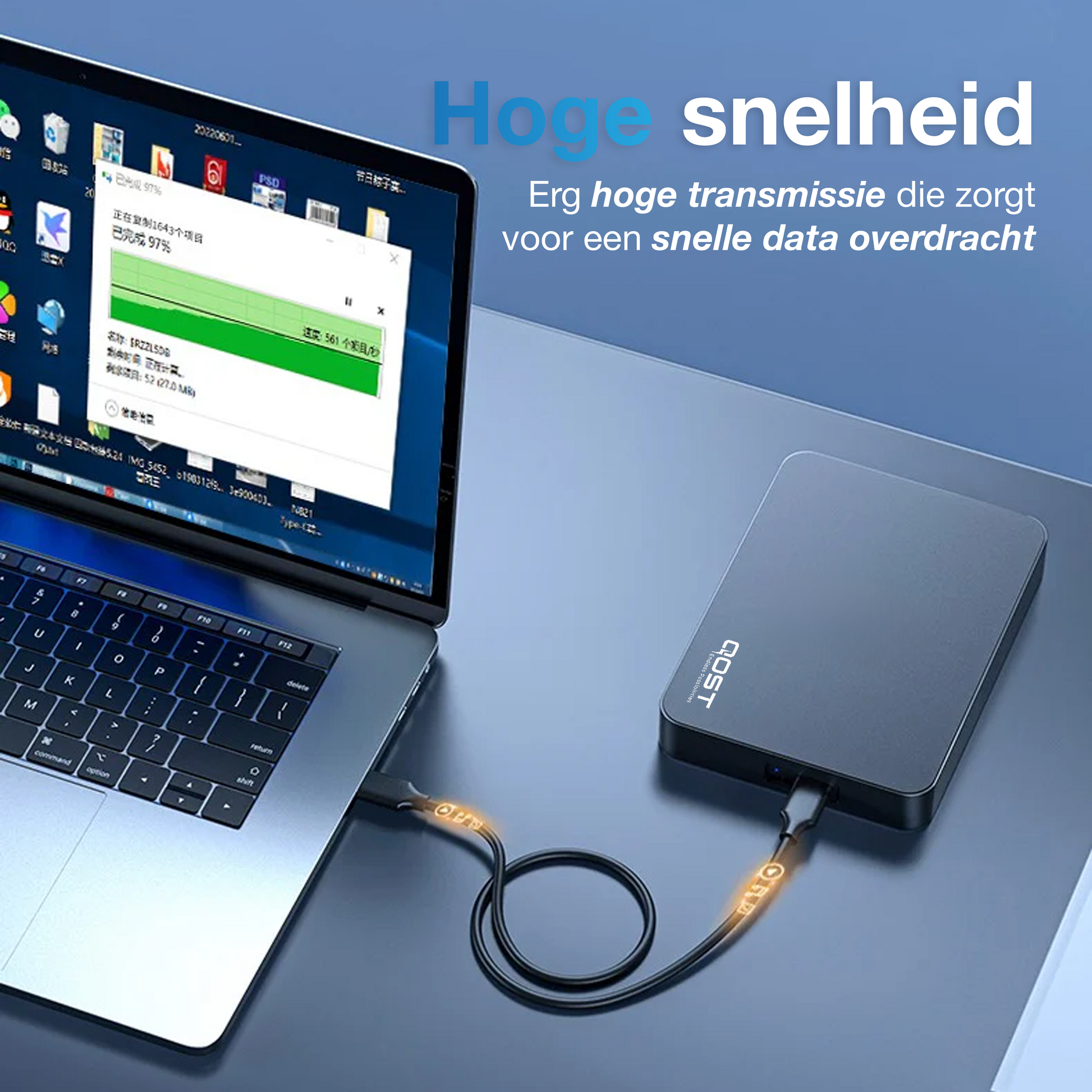 USB-A naar Micro USB-B Kabel - 0.5 Meter - Zwart-2