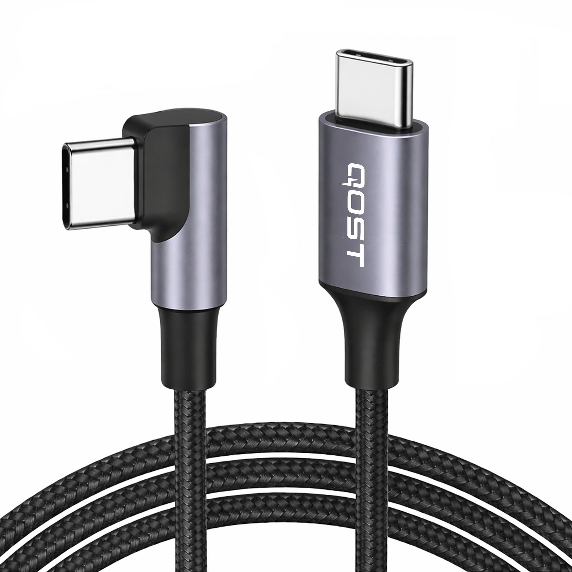 USB-C naar USB-C Kabel - 90 Graden - 0.5 Meter - Spacegrey-1