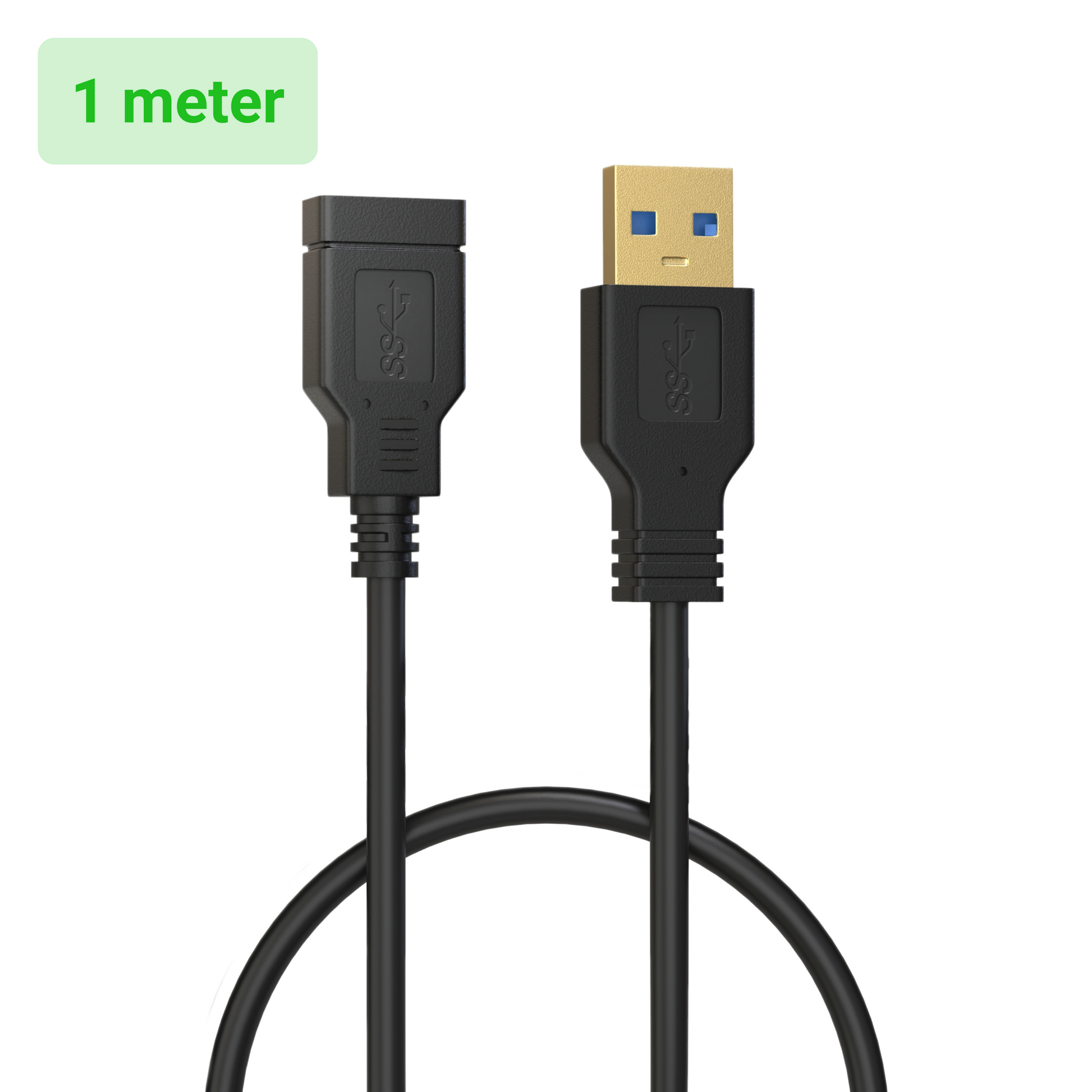 USB-A Verlengkabel - 1 Meter - Zwart-8