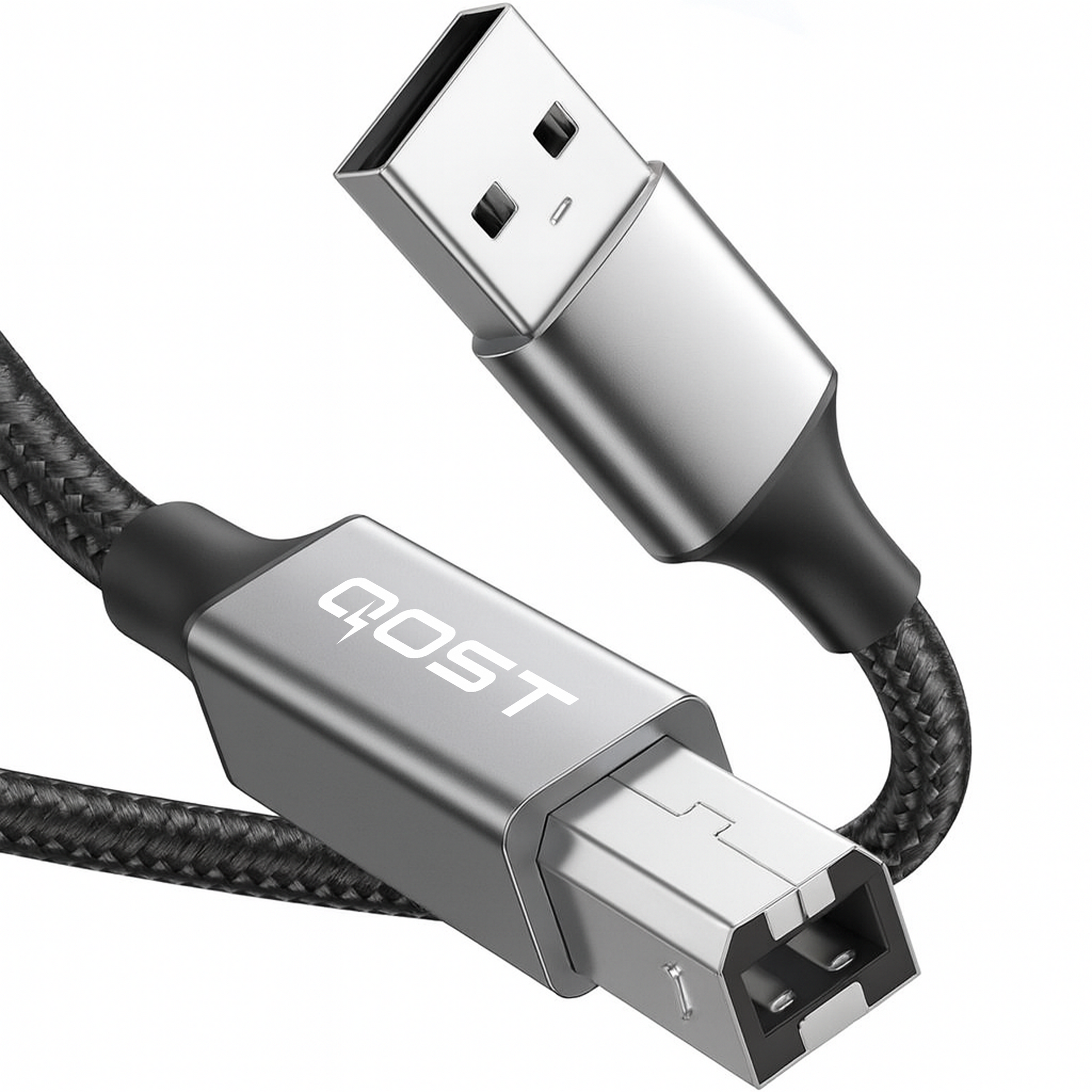USB-A naar Printerkabel 2.0 - 3 Meter - Spacegrey