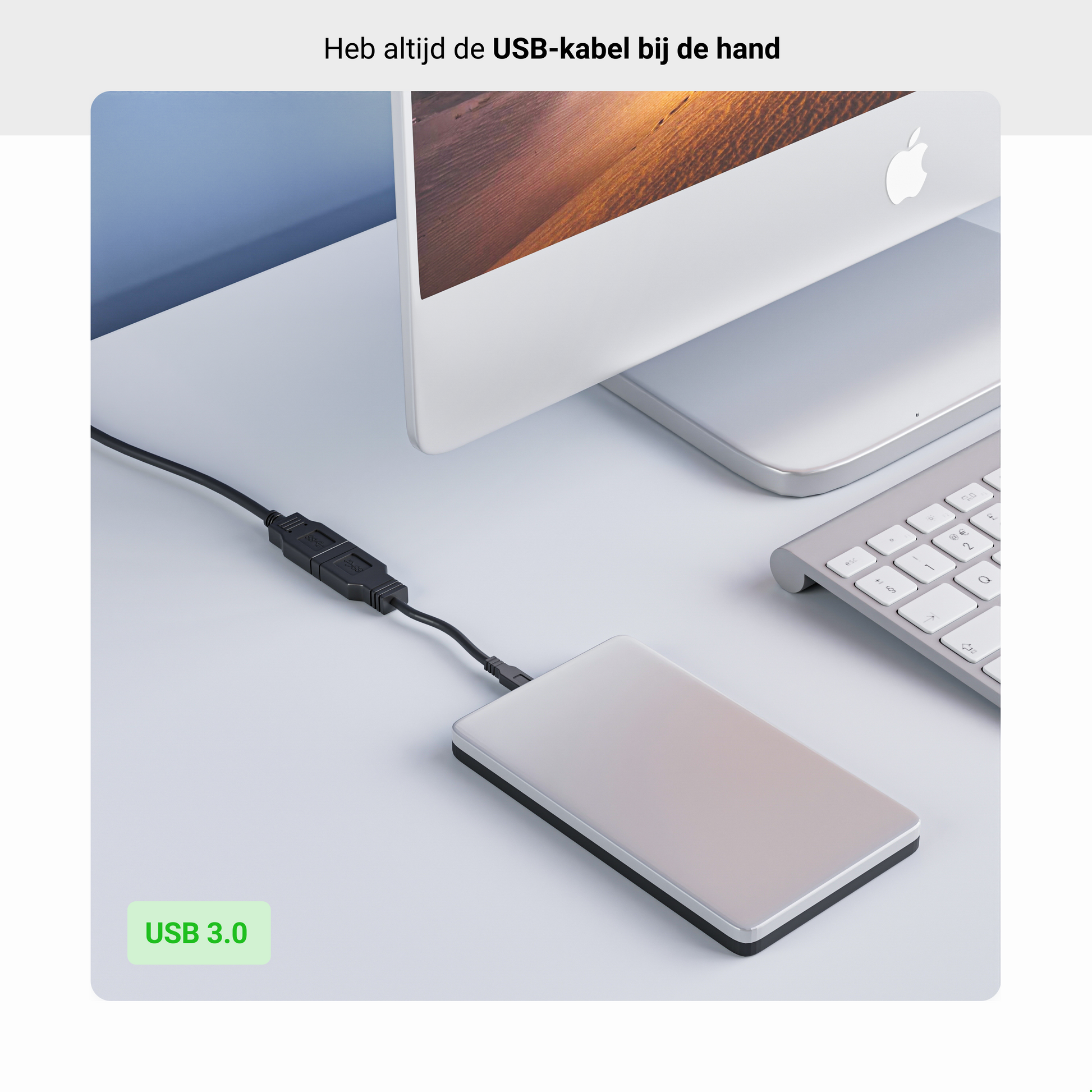 USB-A Verlengkabel - 1 Meter - Zwart-2