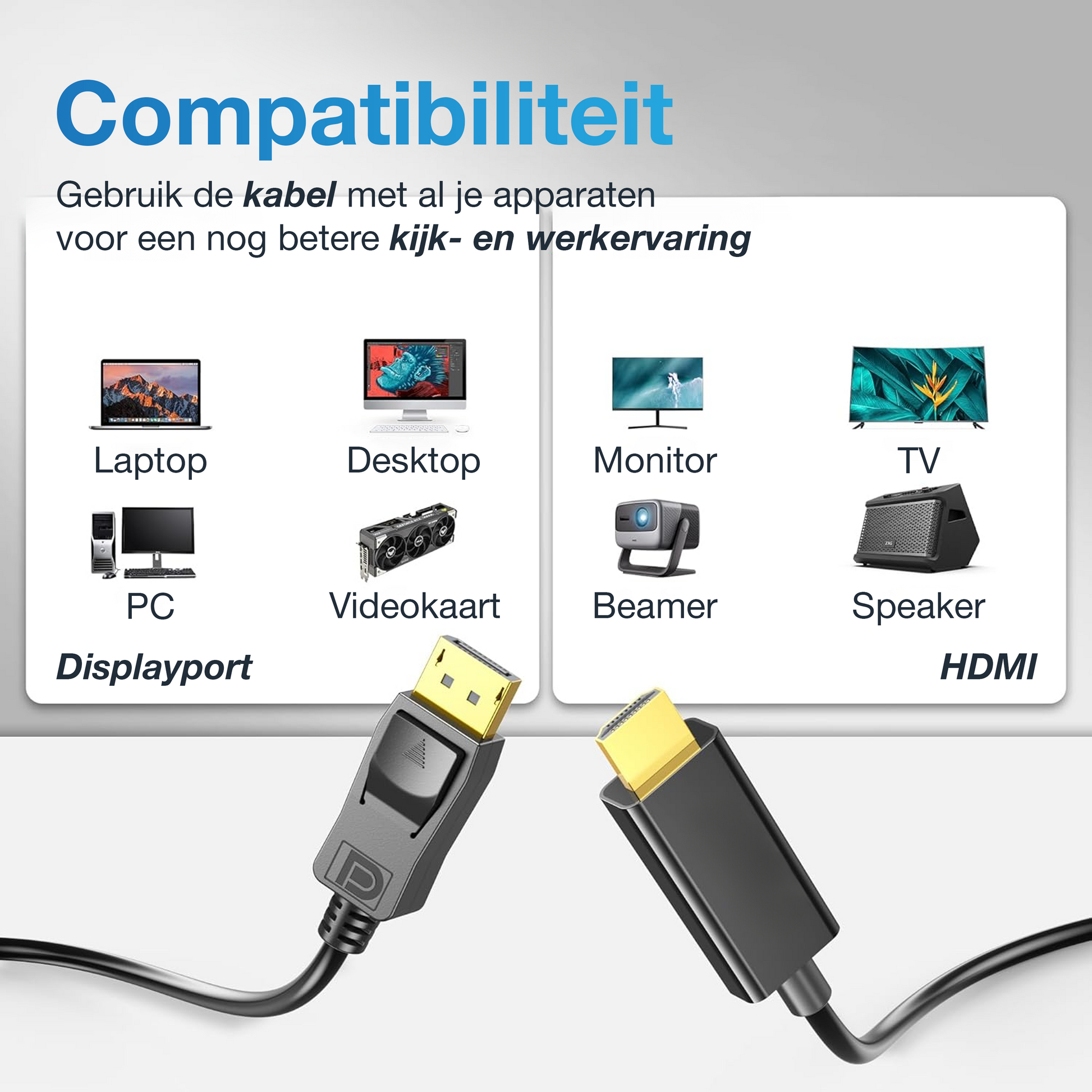 DisplayPort naar HDMI kabel - 1.8 Meter - Zwart-2