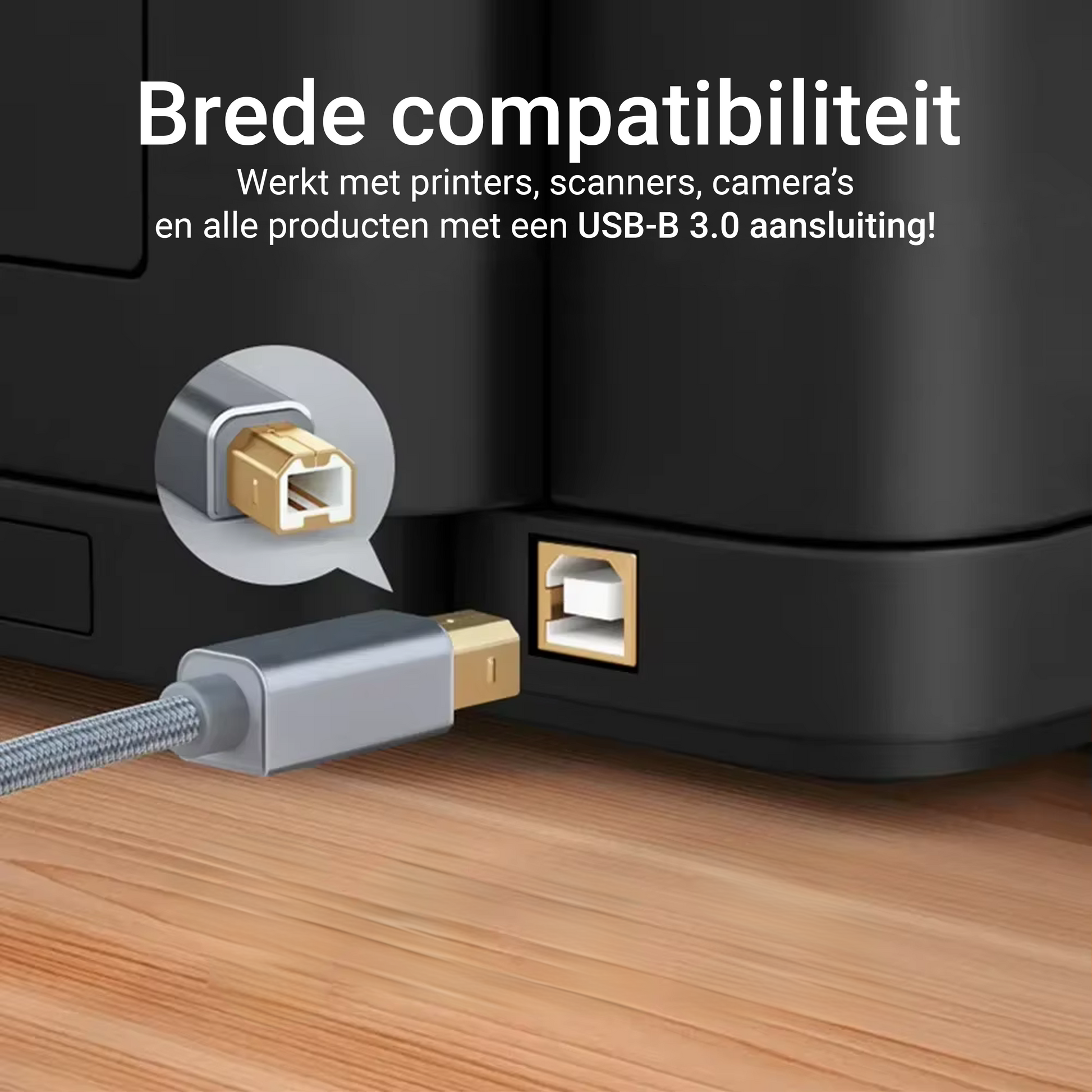 USB-C naar Printerkabel 2.0 - 2 Meter - Spacegrey-3