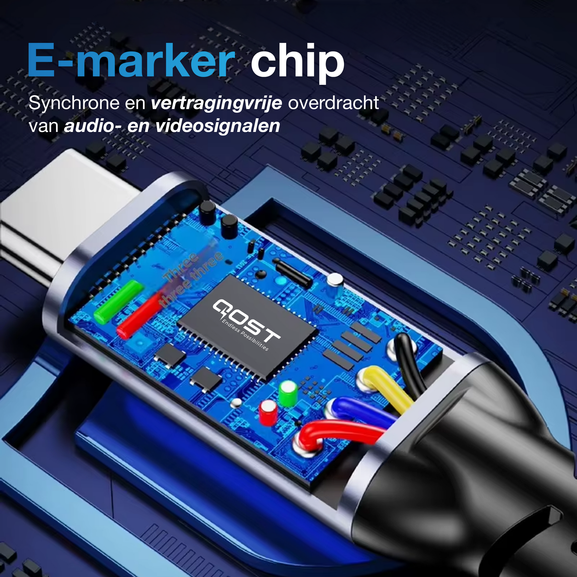 Qost - Thunderbolt 5 USB-C naar USB-C Kabel - 1 Meter - Zwart-3