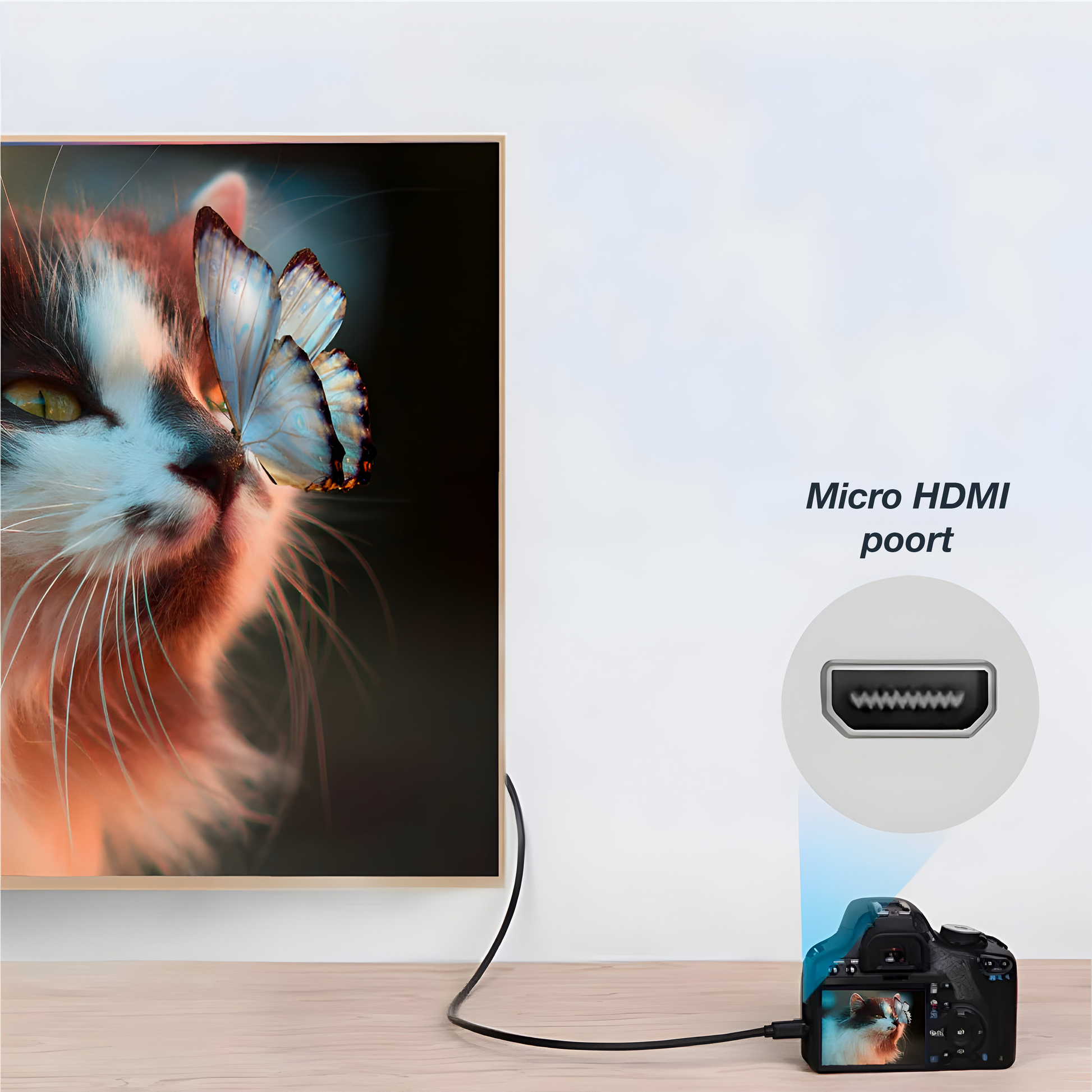 Micro HDMI naar HDMI Kabel - 2 Meter - Zwart-4