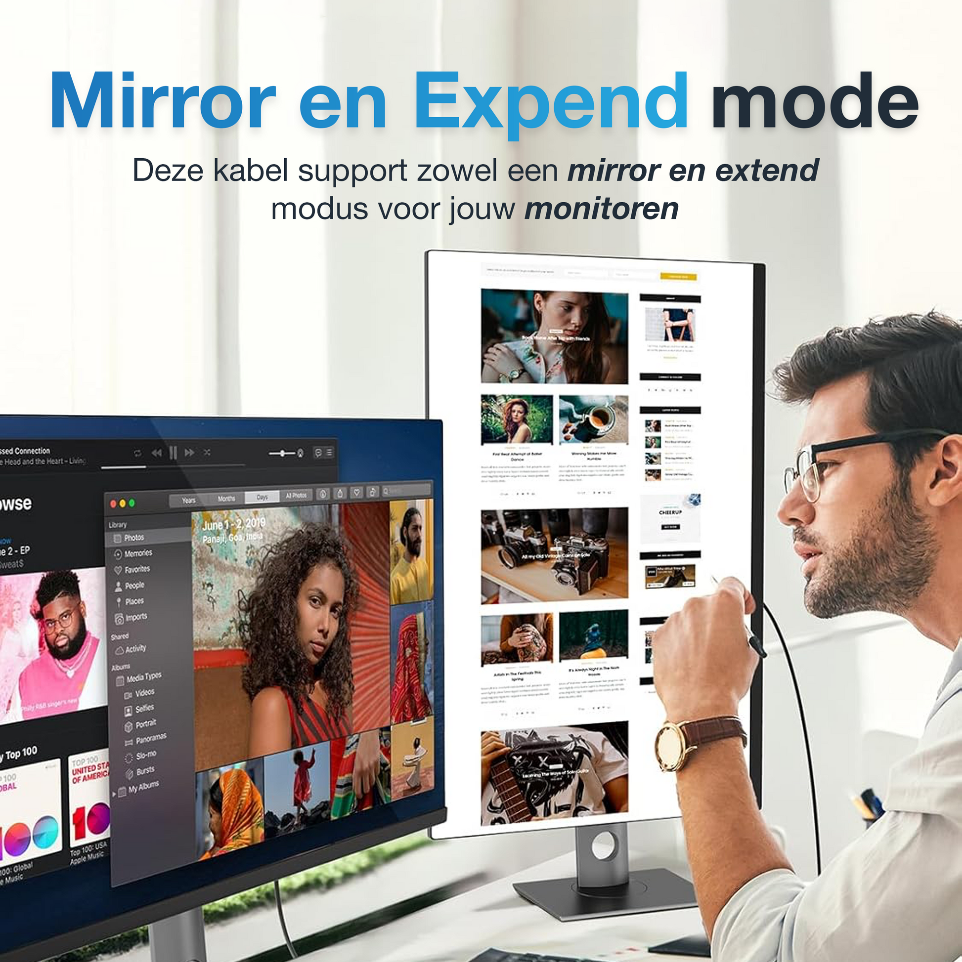 DisplayPort naar HDMI kabel - 3 Meter - Zwart-3