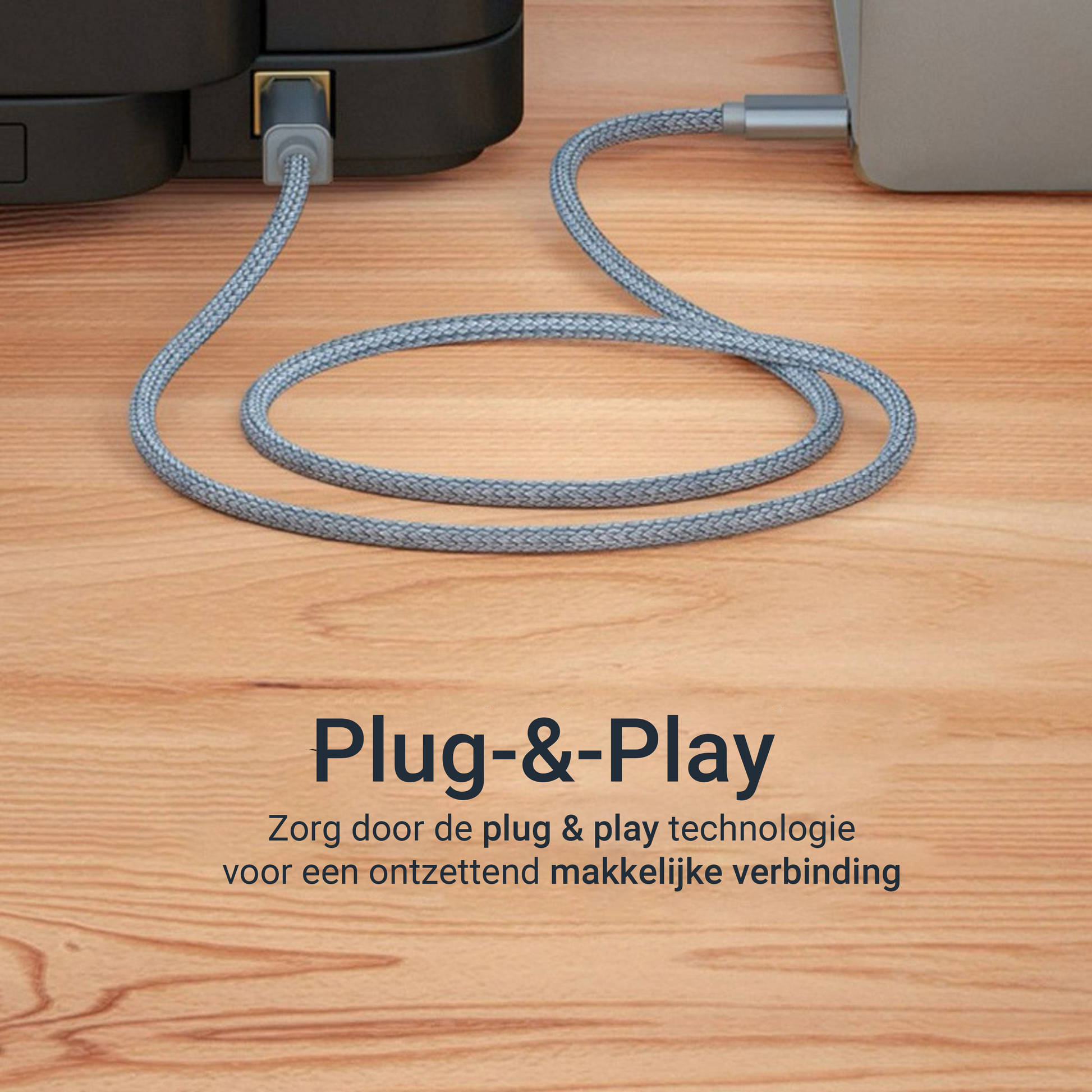 USB-C naar Printerkabel 2.0 - 2 Meter - Spacegrey-5