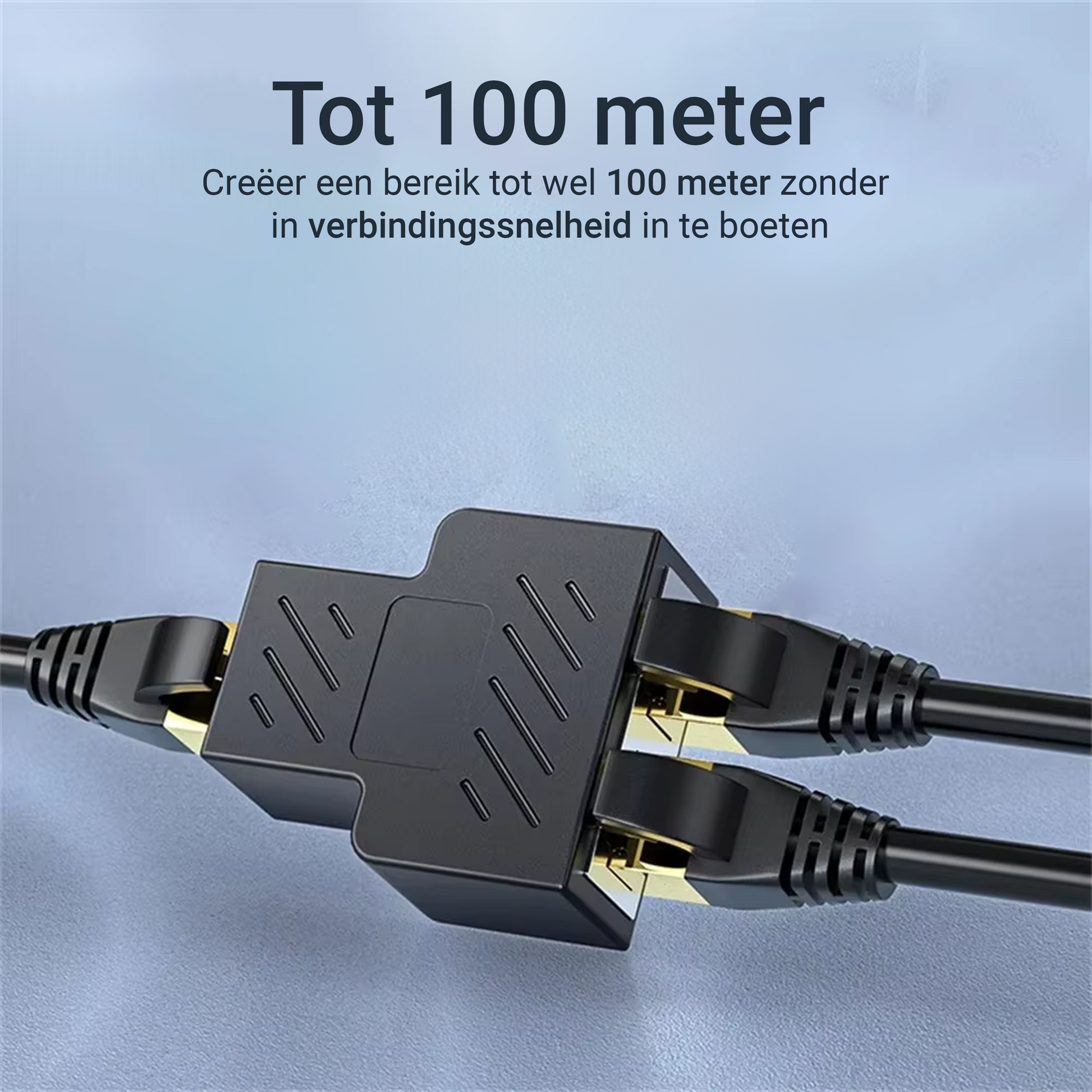 RJ45 Splitter - 1 In / 2 Uit - Zwart-3
