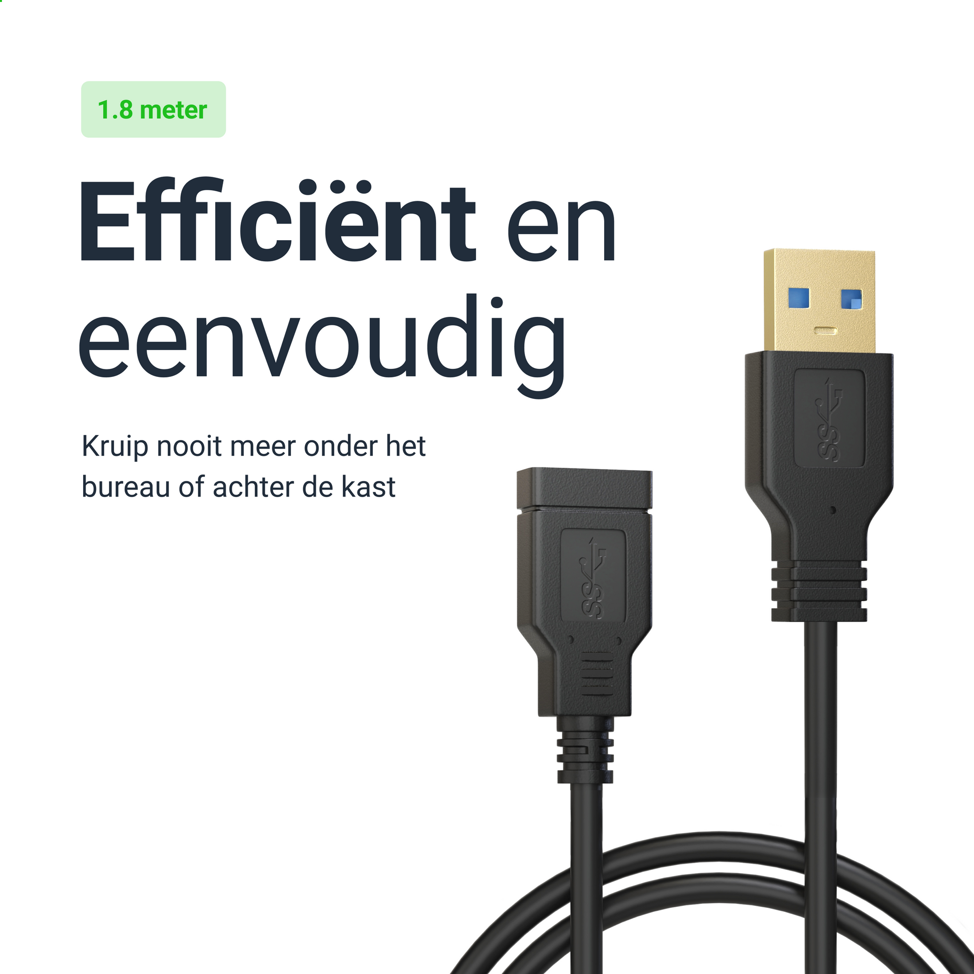 USB-A Verlengkabel - 1.8 Meter - Zwart-6