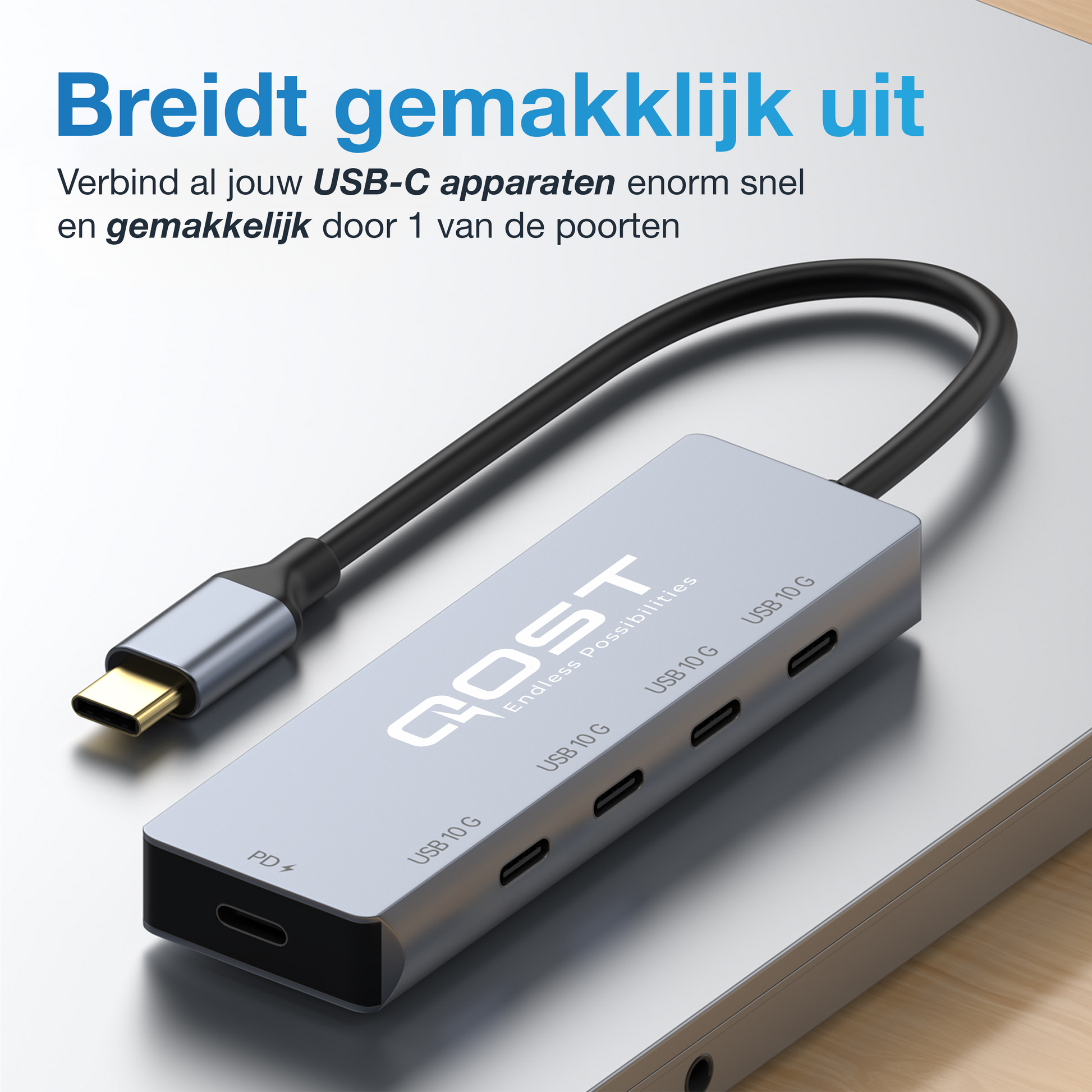 5 in 1 USB-C Hub - USB-A - Spacegrey-3