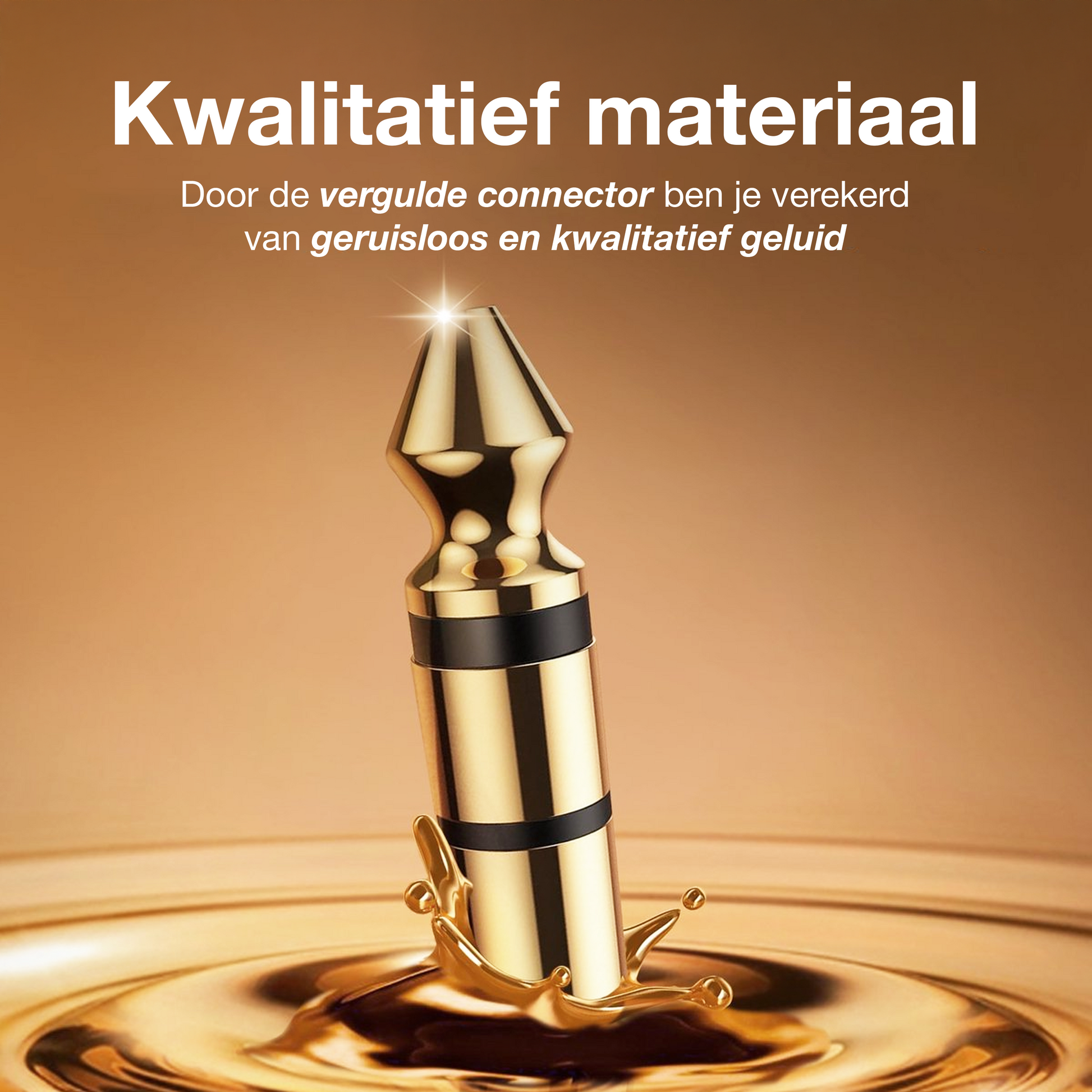 6.35 MM Stereo naar 3.5 MM Jack Adapter - Goud-4