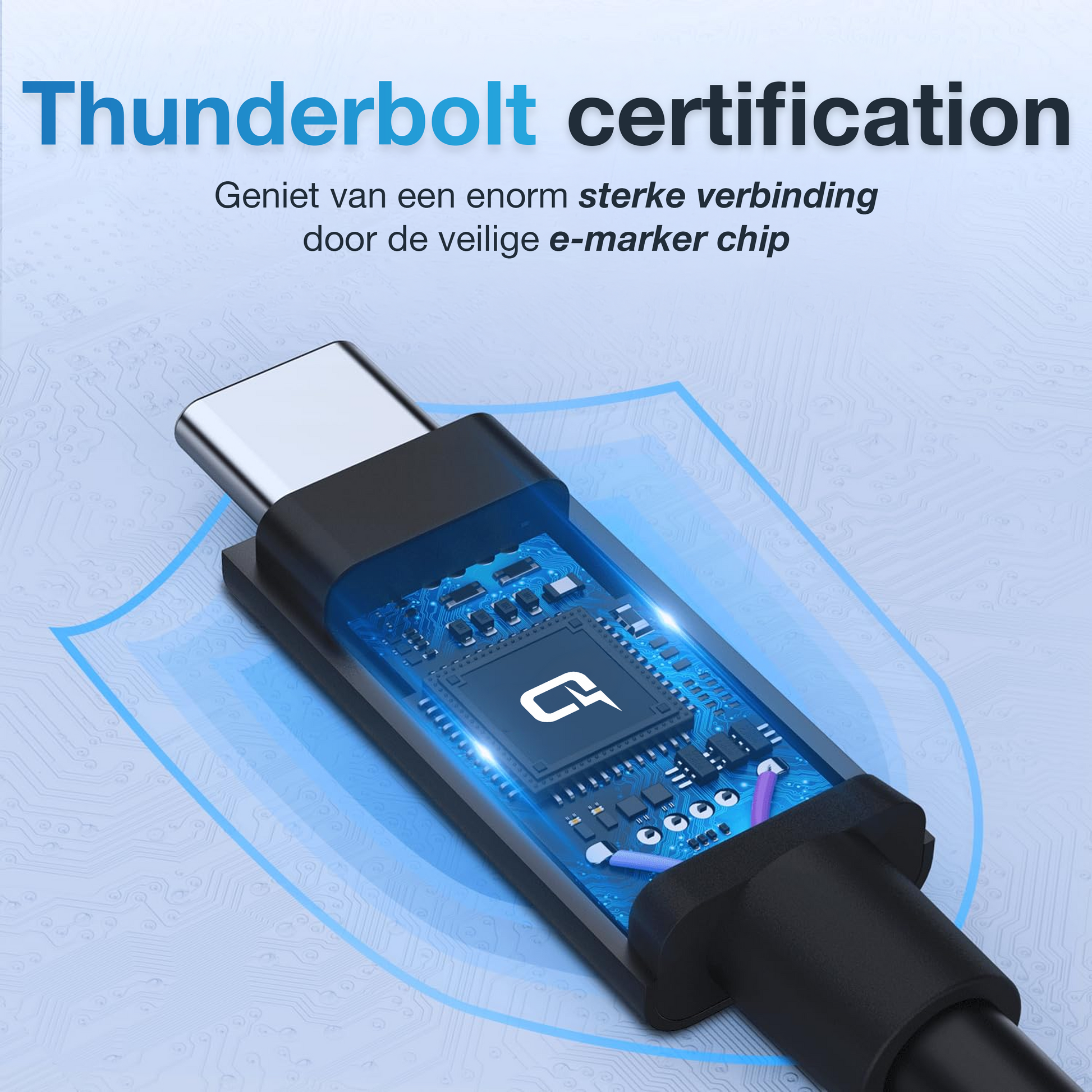 Qost - Thunderbolt 4 Kabel - 1 Meter - Zwart-2