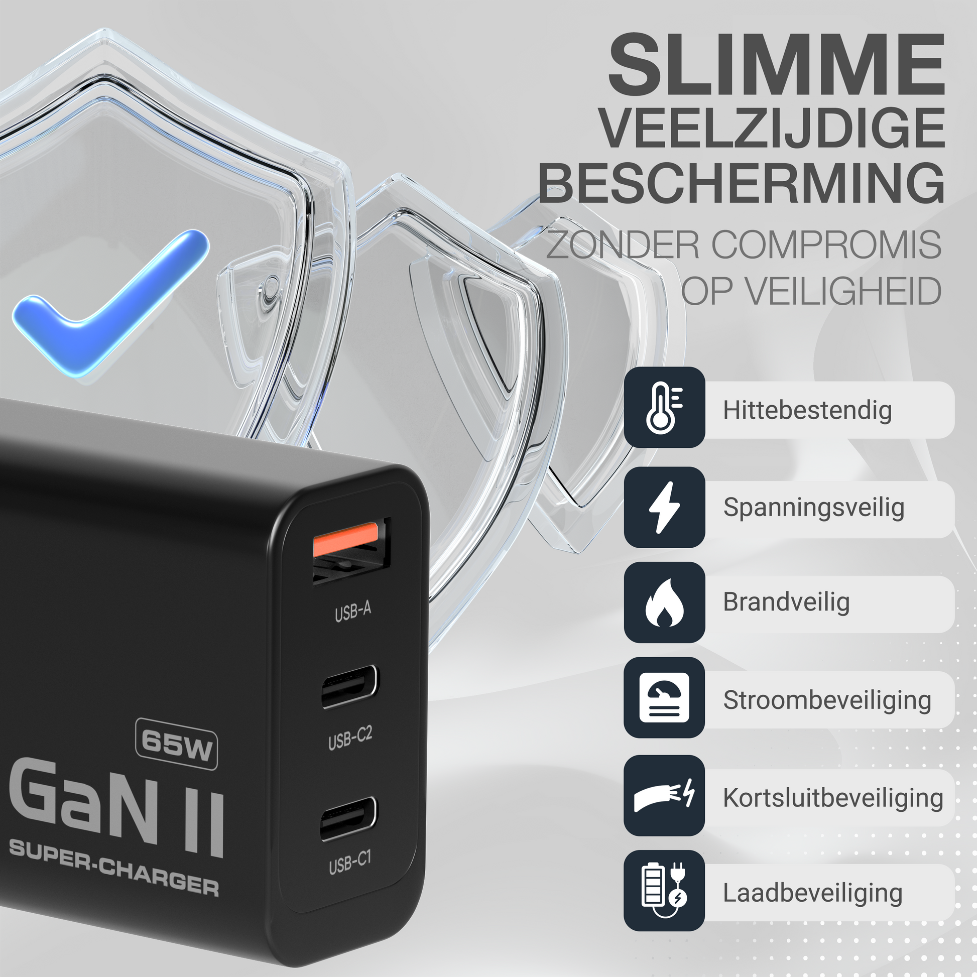 USB-C Adapter 65W - USB-A / USB-C - Zwart-7